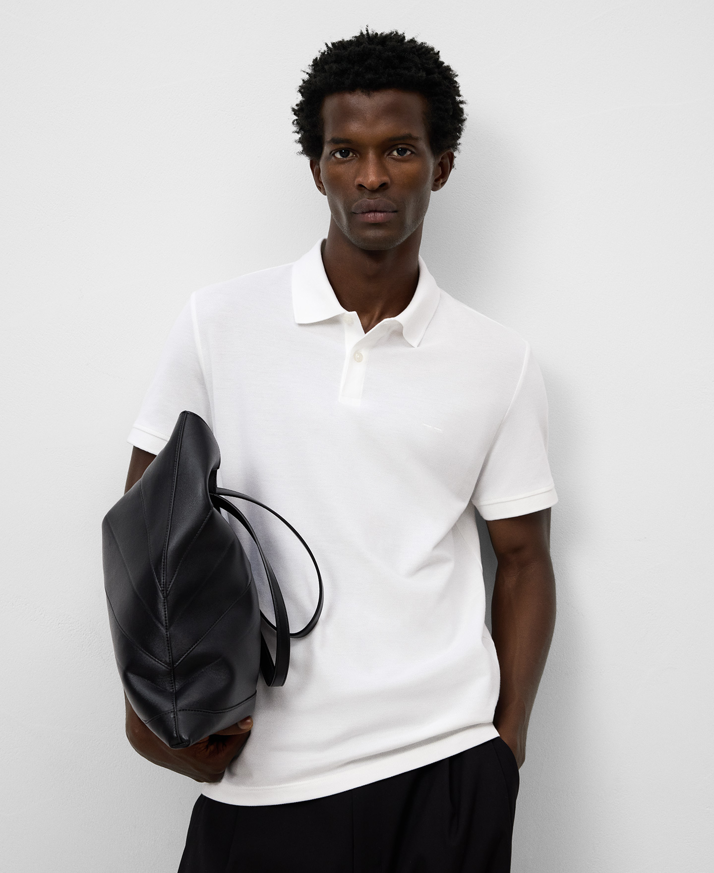 Organic cotton piqué polo shirt man image number 0
