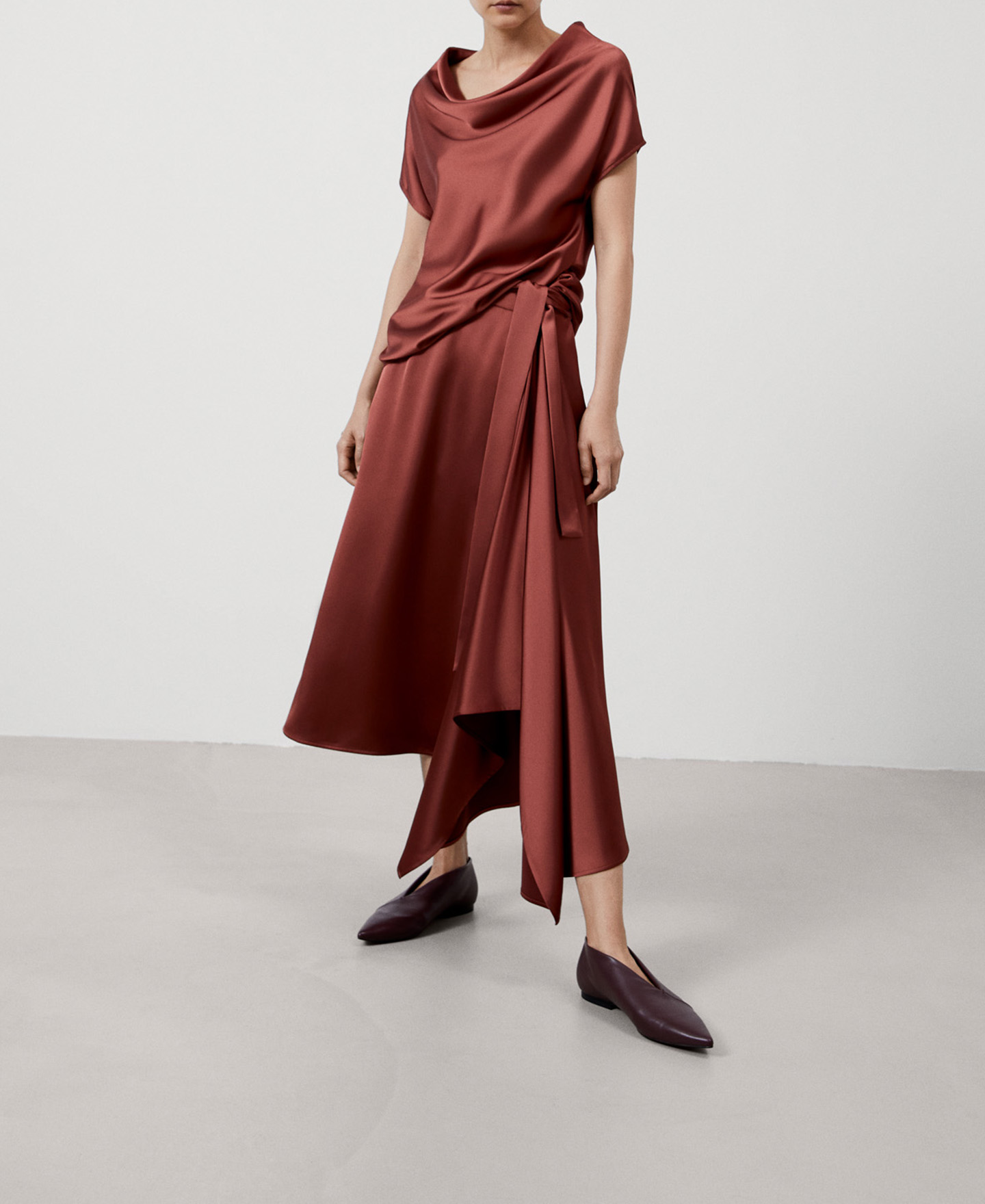 Recycled polyester midi skirt image number 1