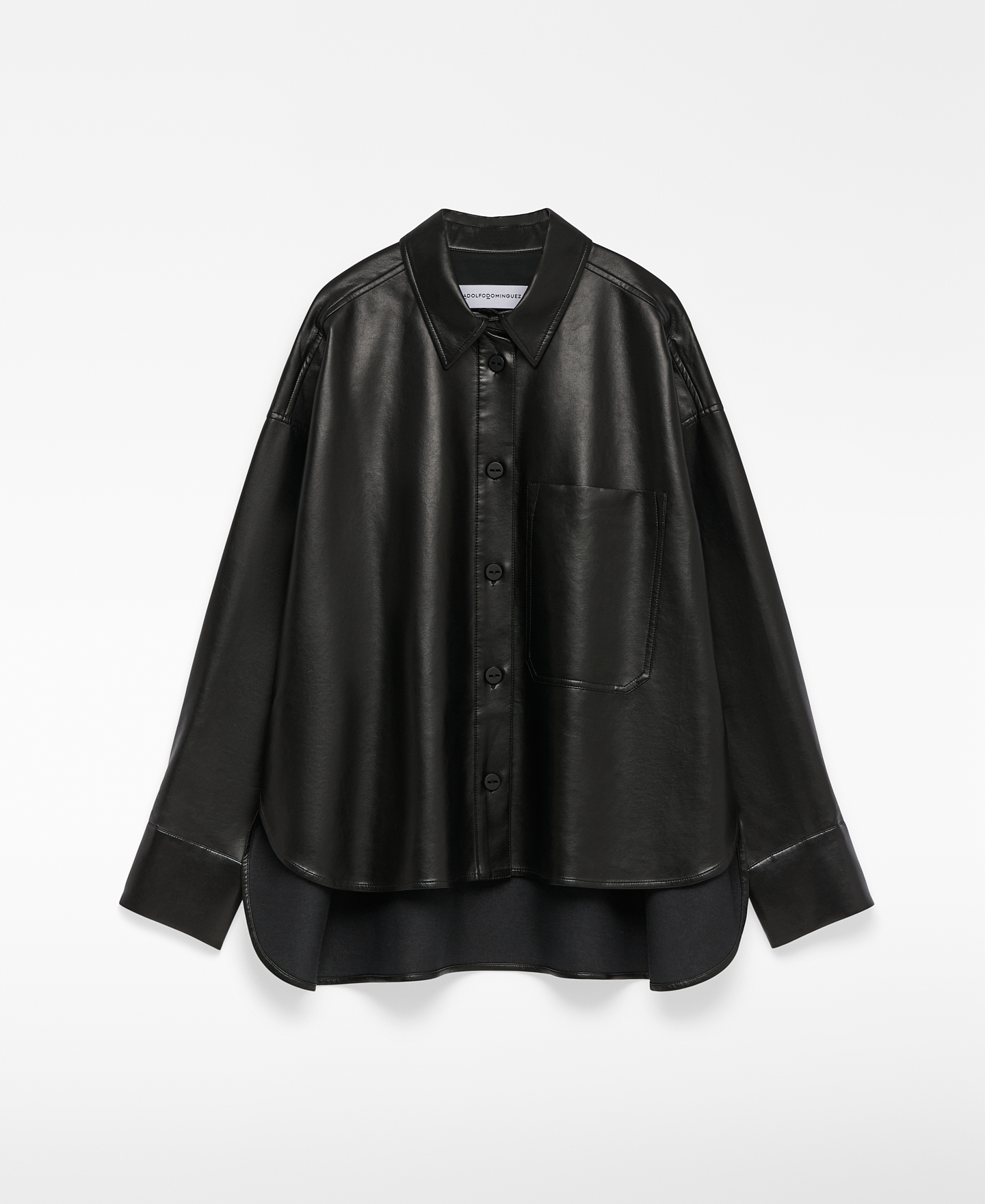 Leather-Non-Leather overshirt woman image number 6