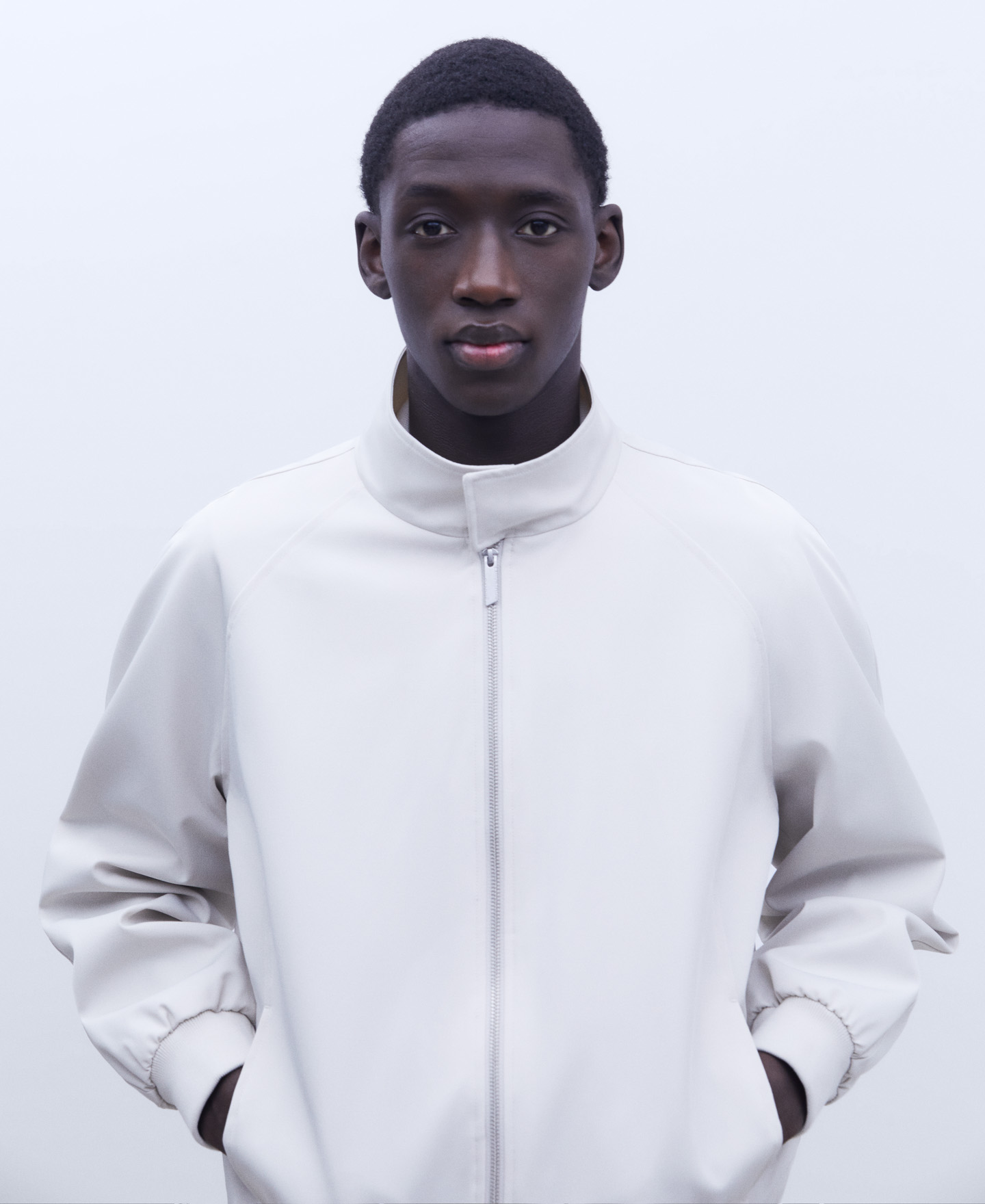 Mandarin collar bomber jacket image number 5