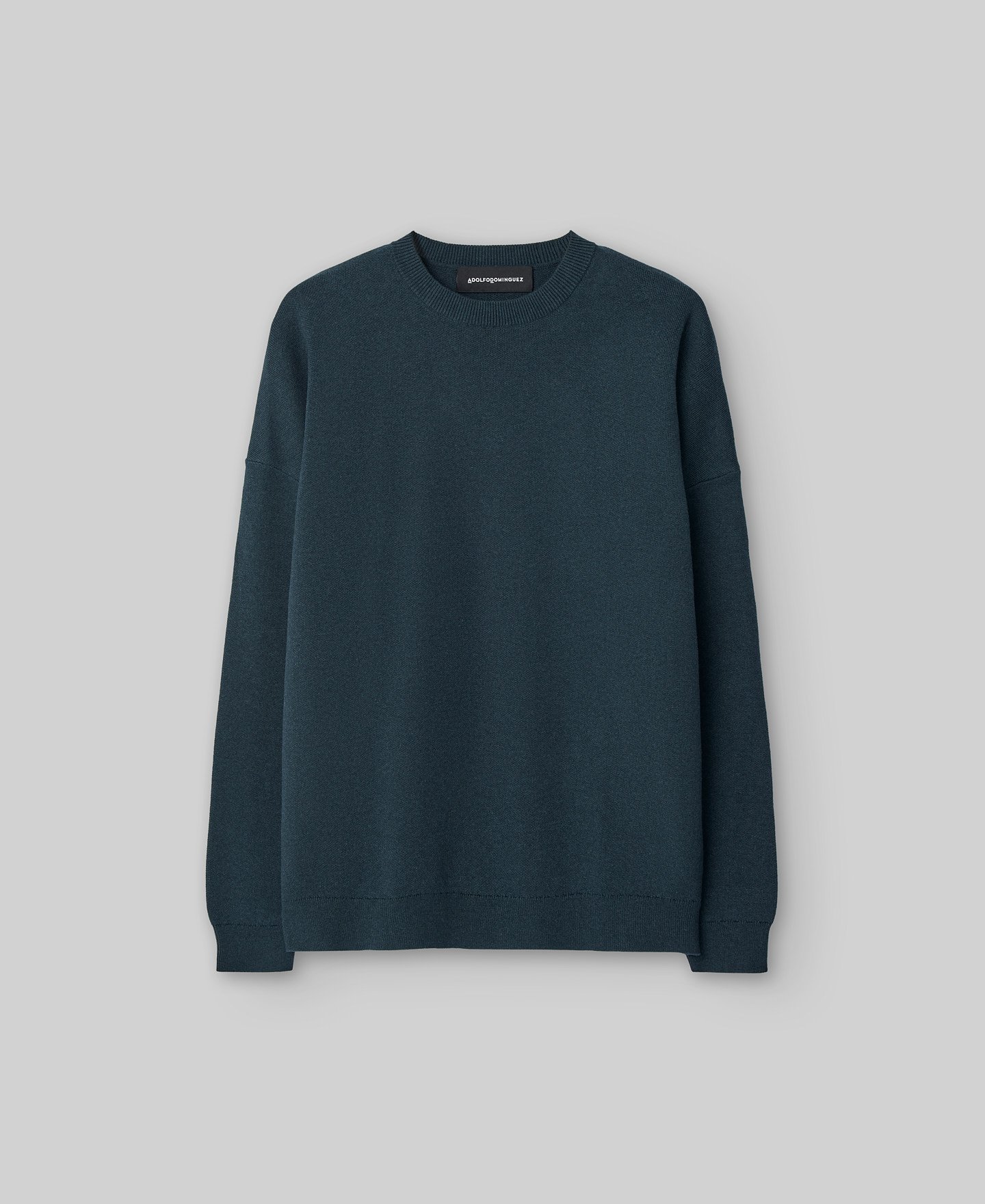 Navy blue cotton sweater man image number 4