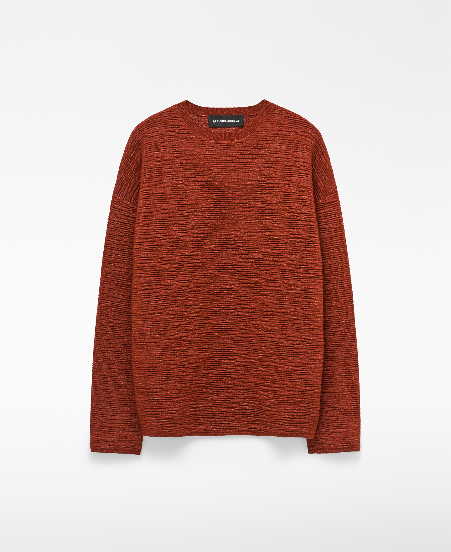 Irregular texture crew collar sweater image number 4