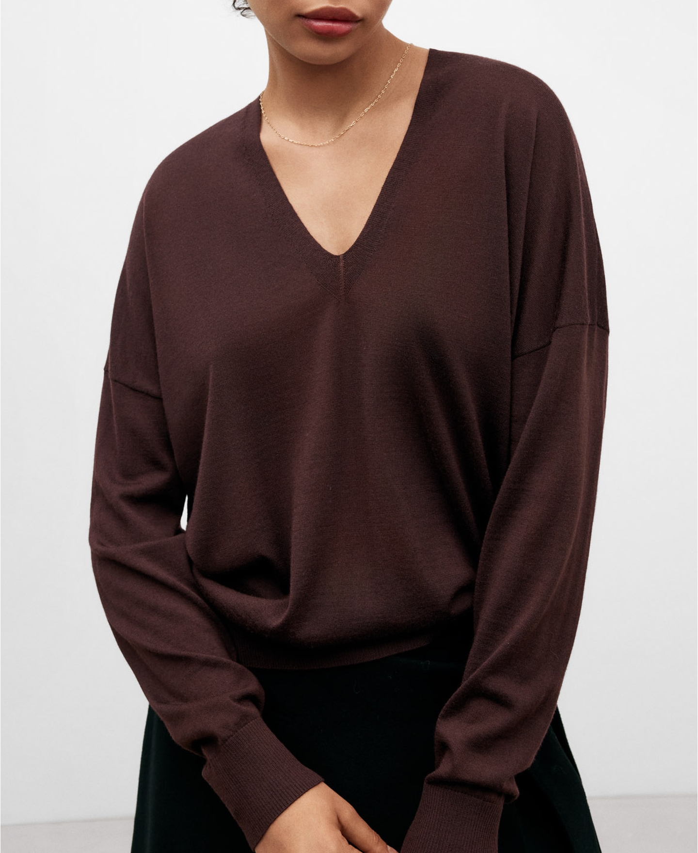 Jersey lana merino oversize mujer image number 0