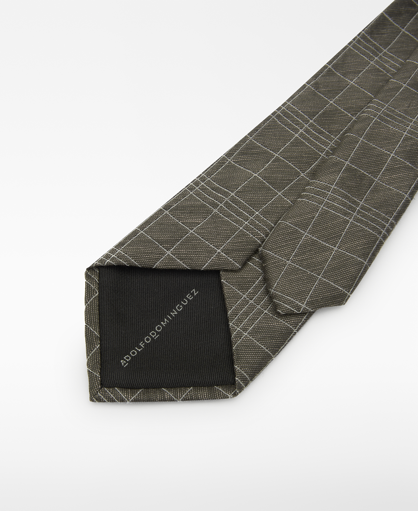 Corbata cuadros seda y lino hombre image number 1