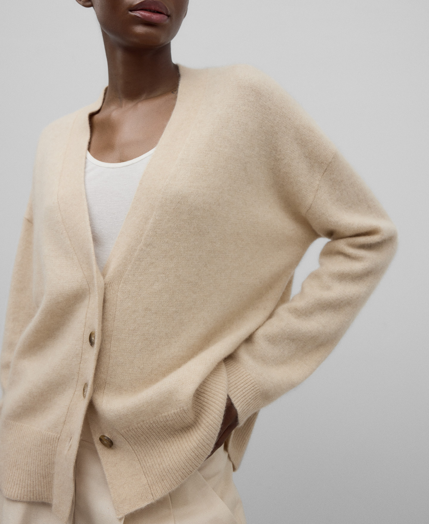 Oversized cashmere cardigan woman image number 3