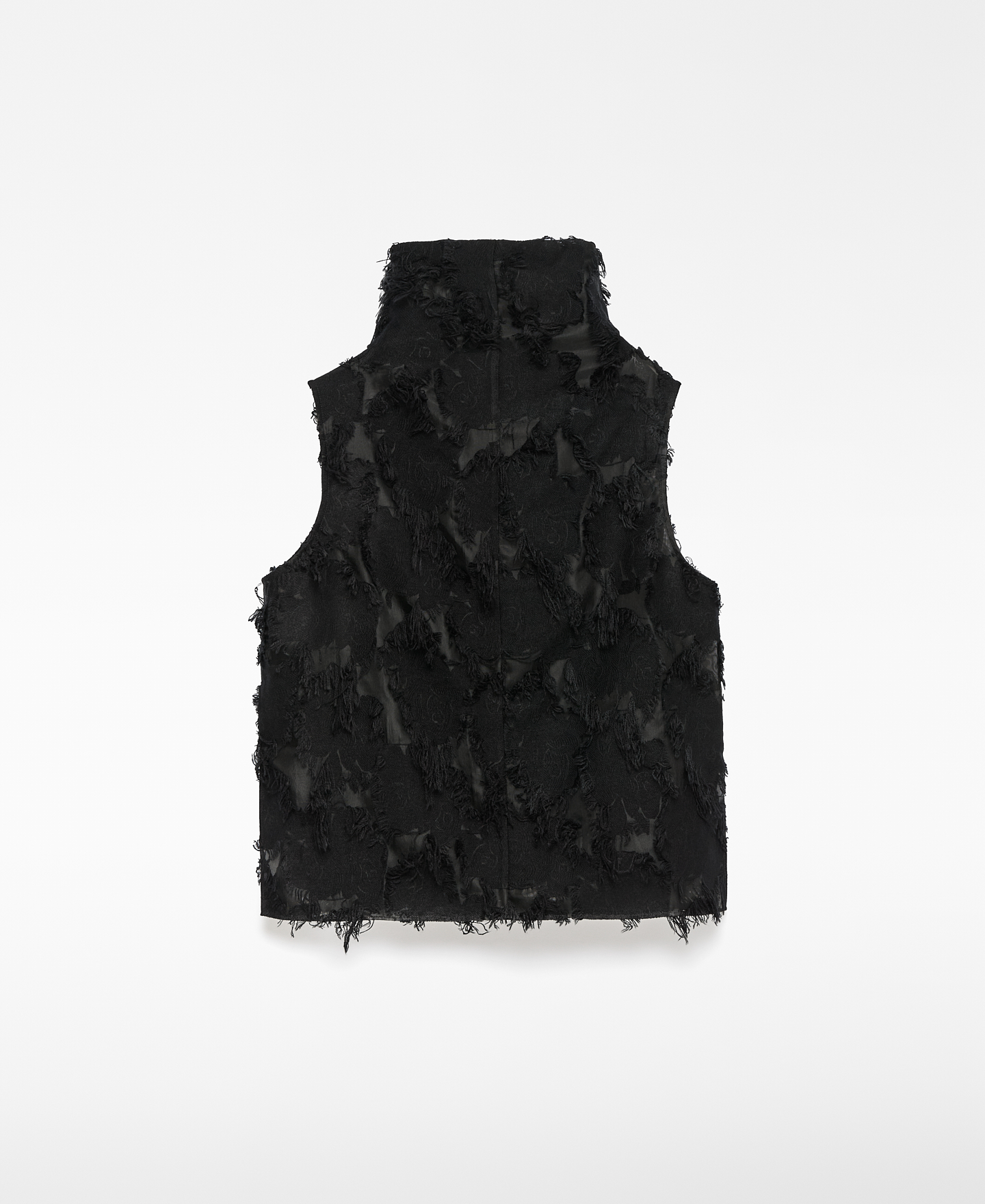 Semi-sheer top with fringe details woman image number 5