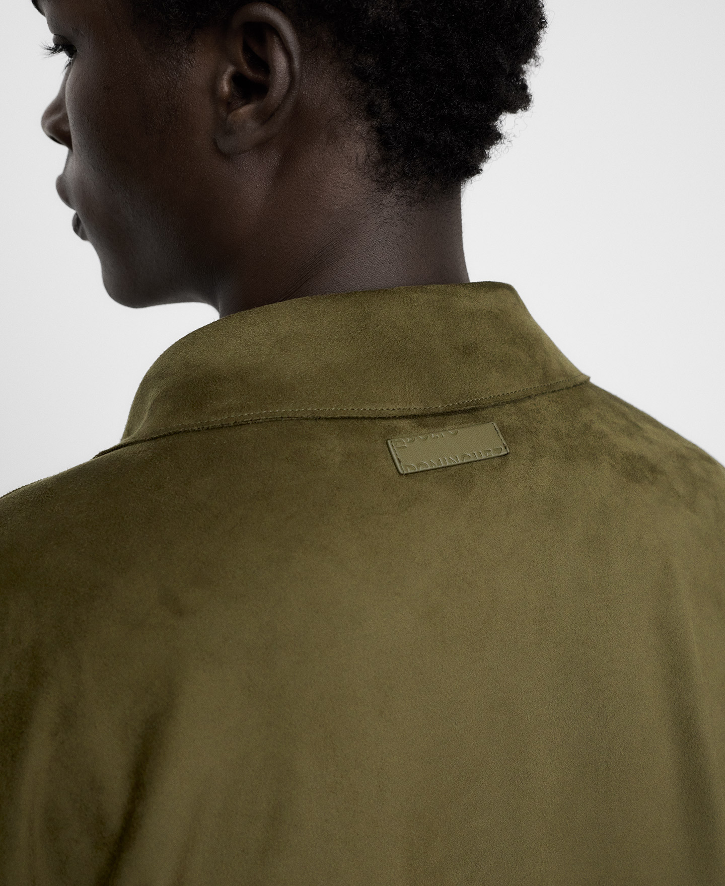 Spread collar suede-effect jacket image number 3