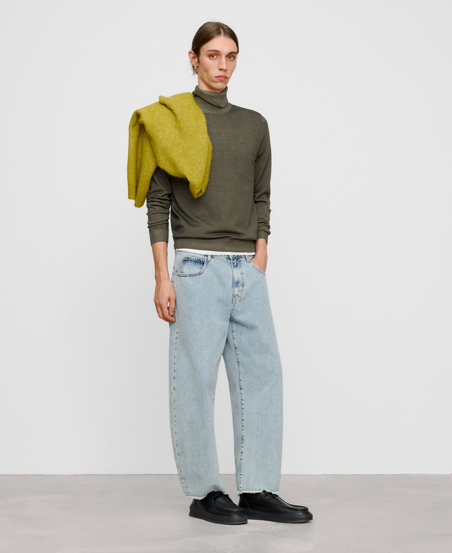 Garment-dyed merino wool sweater image number 1