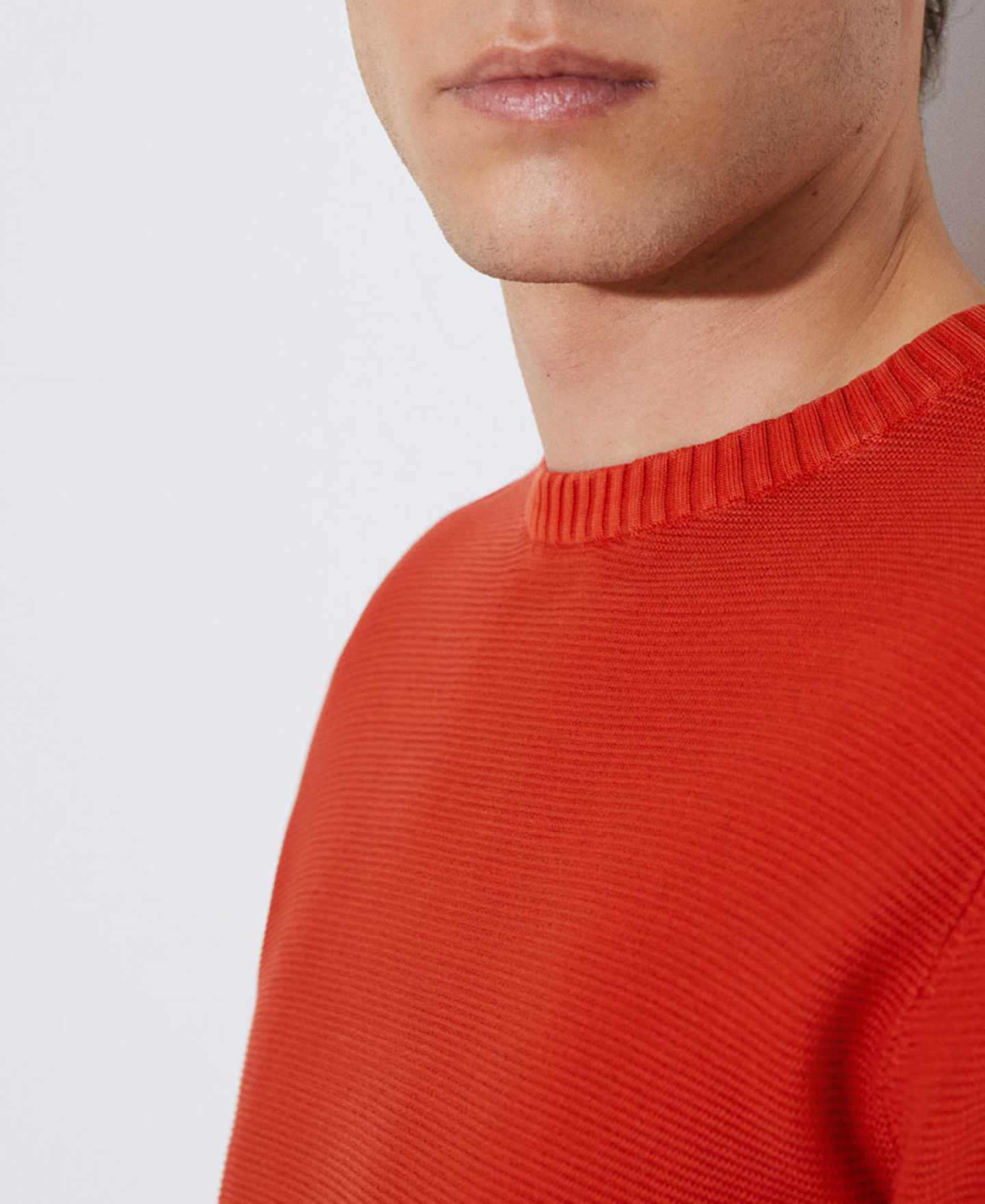 Cotton pique knit sweater image number 3