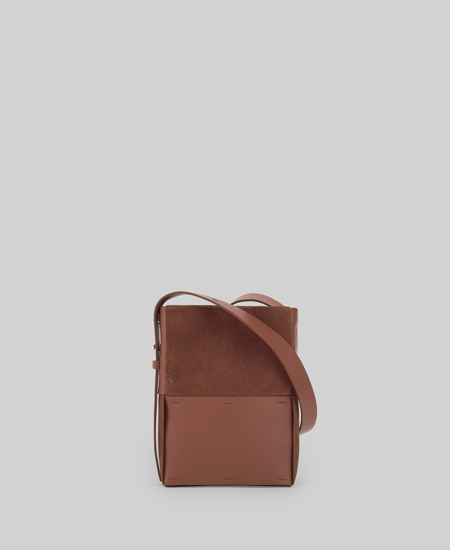 Mini hobo trenzado piel combinada mujer image number 1