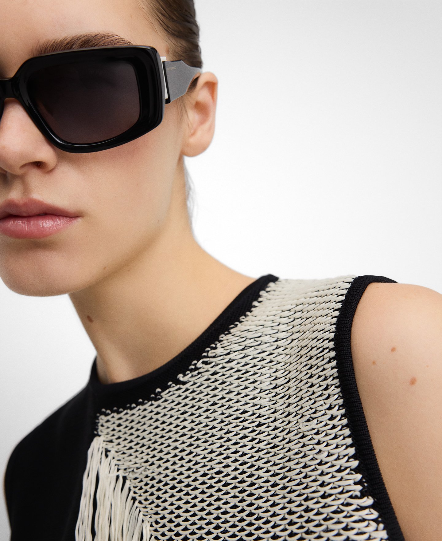 Top punto intarsia flecos image number 3