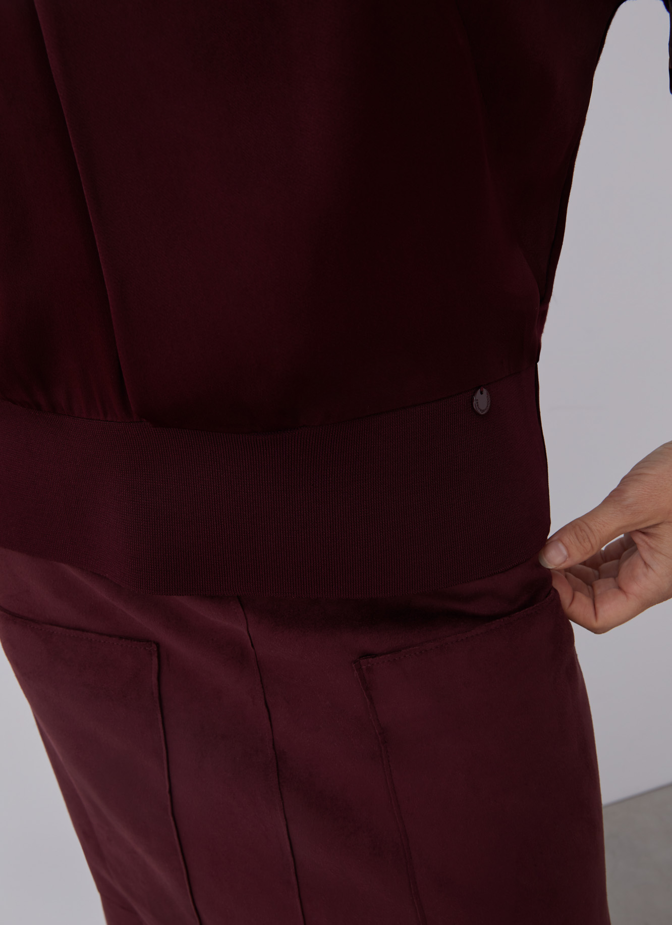 Viscose T-shirt with draped neckline image number 2