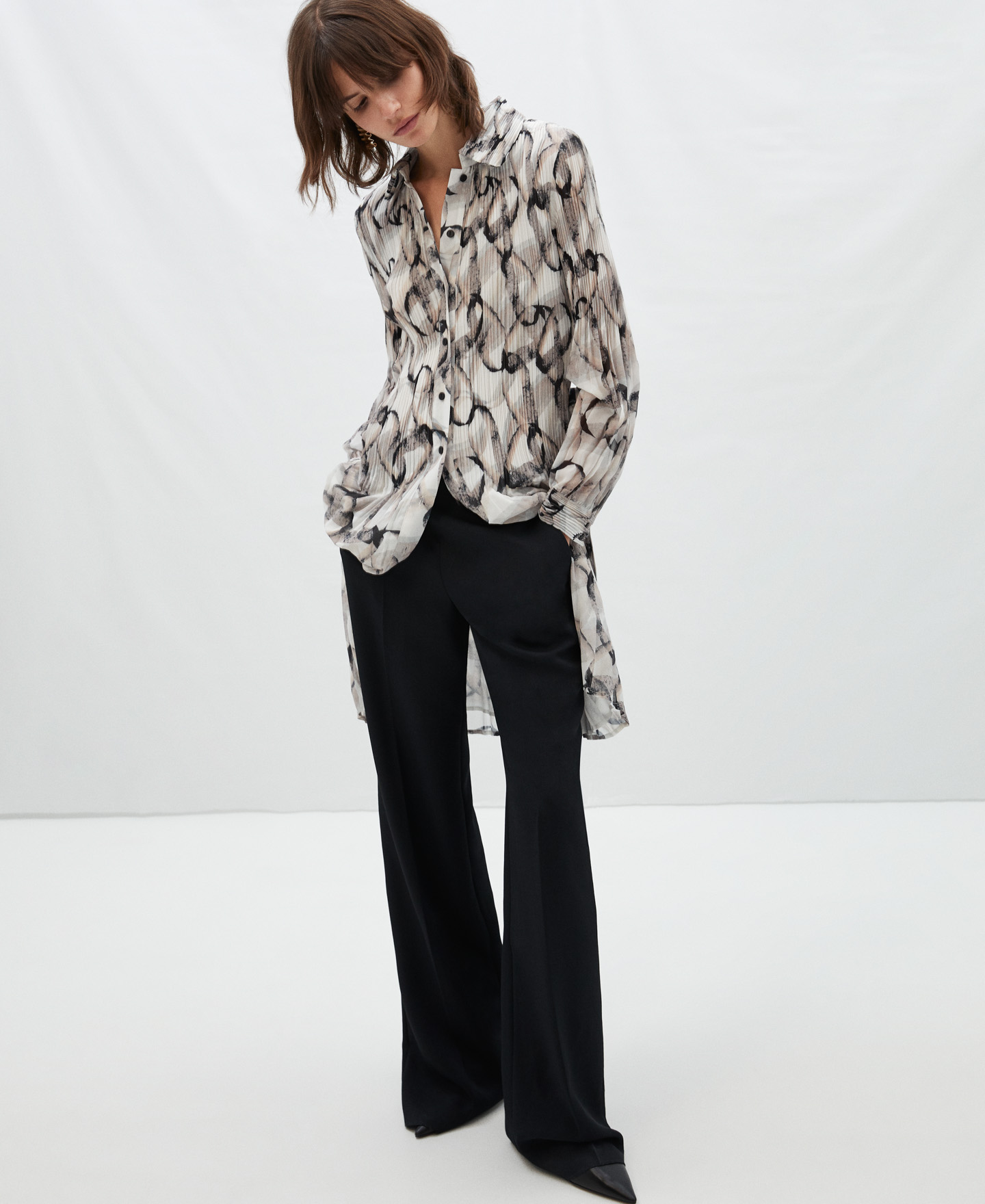 Crinkle print dress image number 1