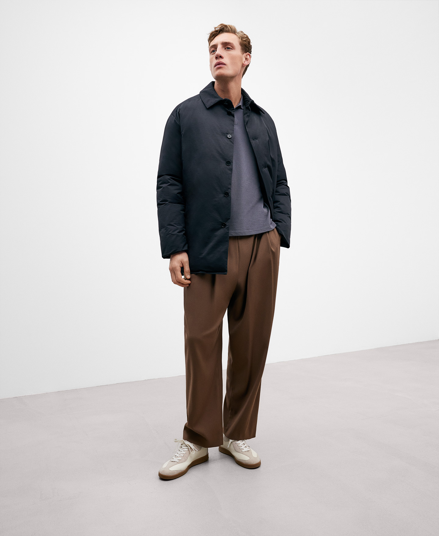 Polo piqué en coton gris homme image number 1