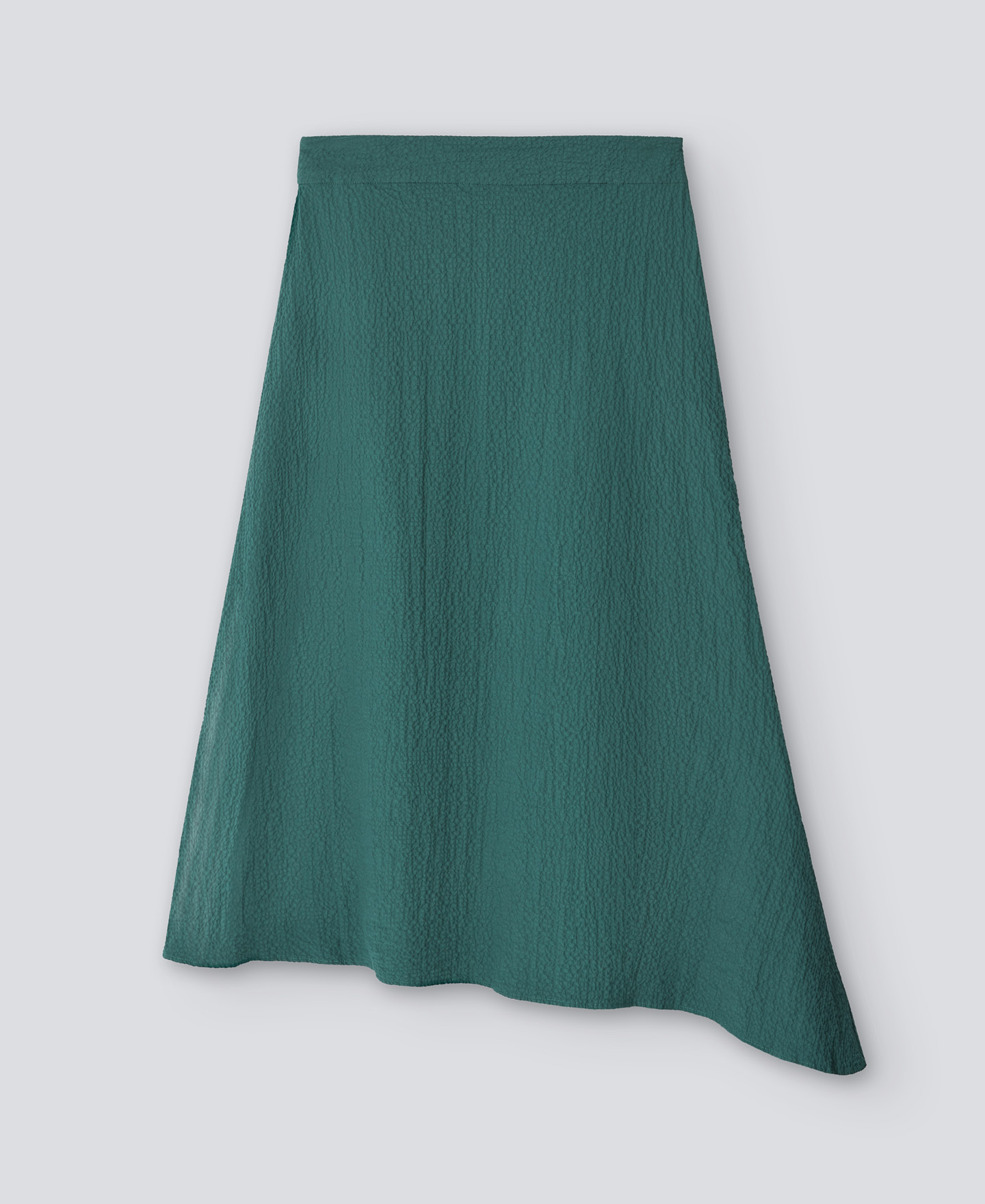 Falda asimétrica en algodón verde mujer image number 4