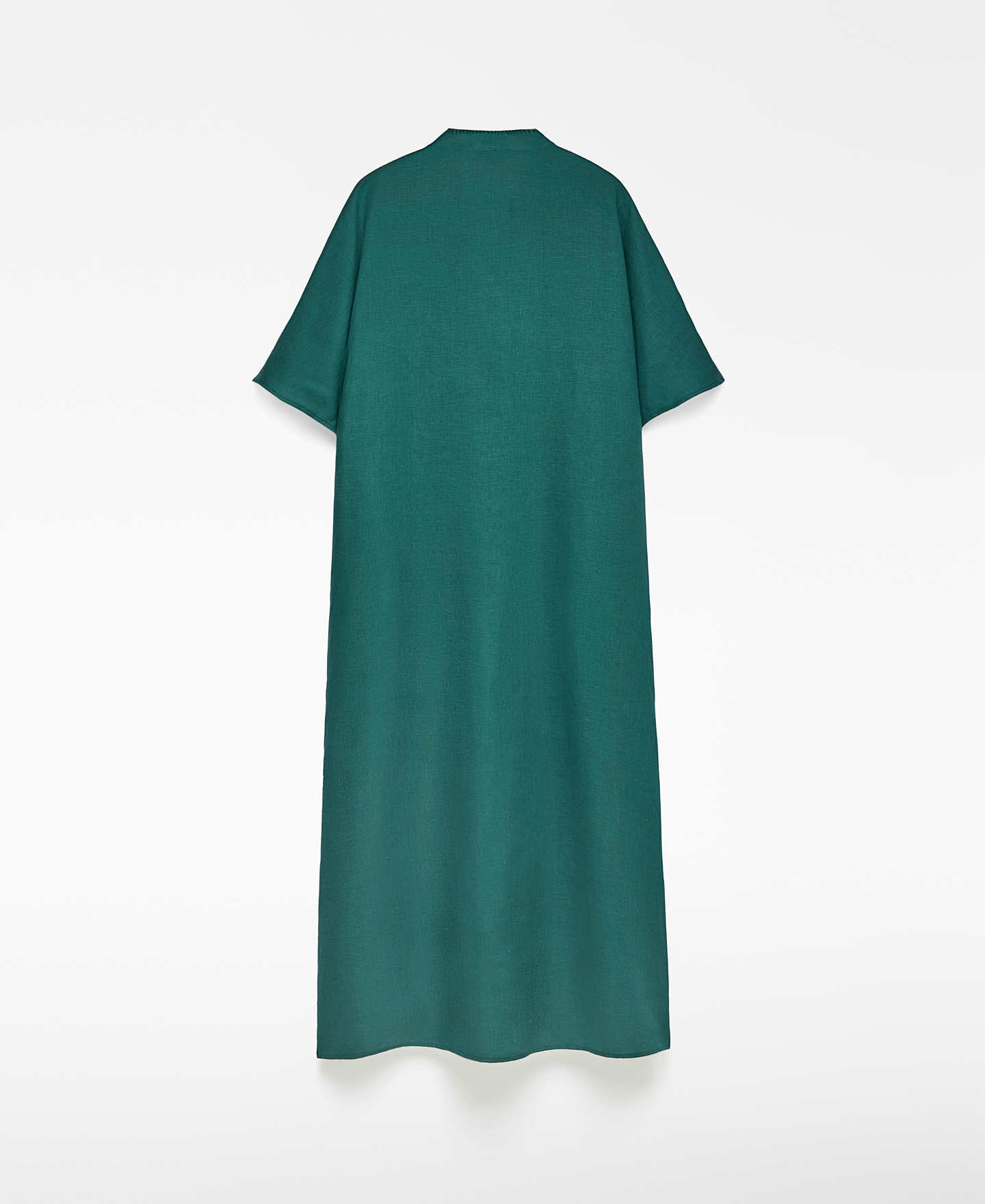 European linen V-neckline dress woman image number 5