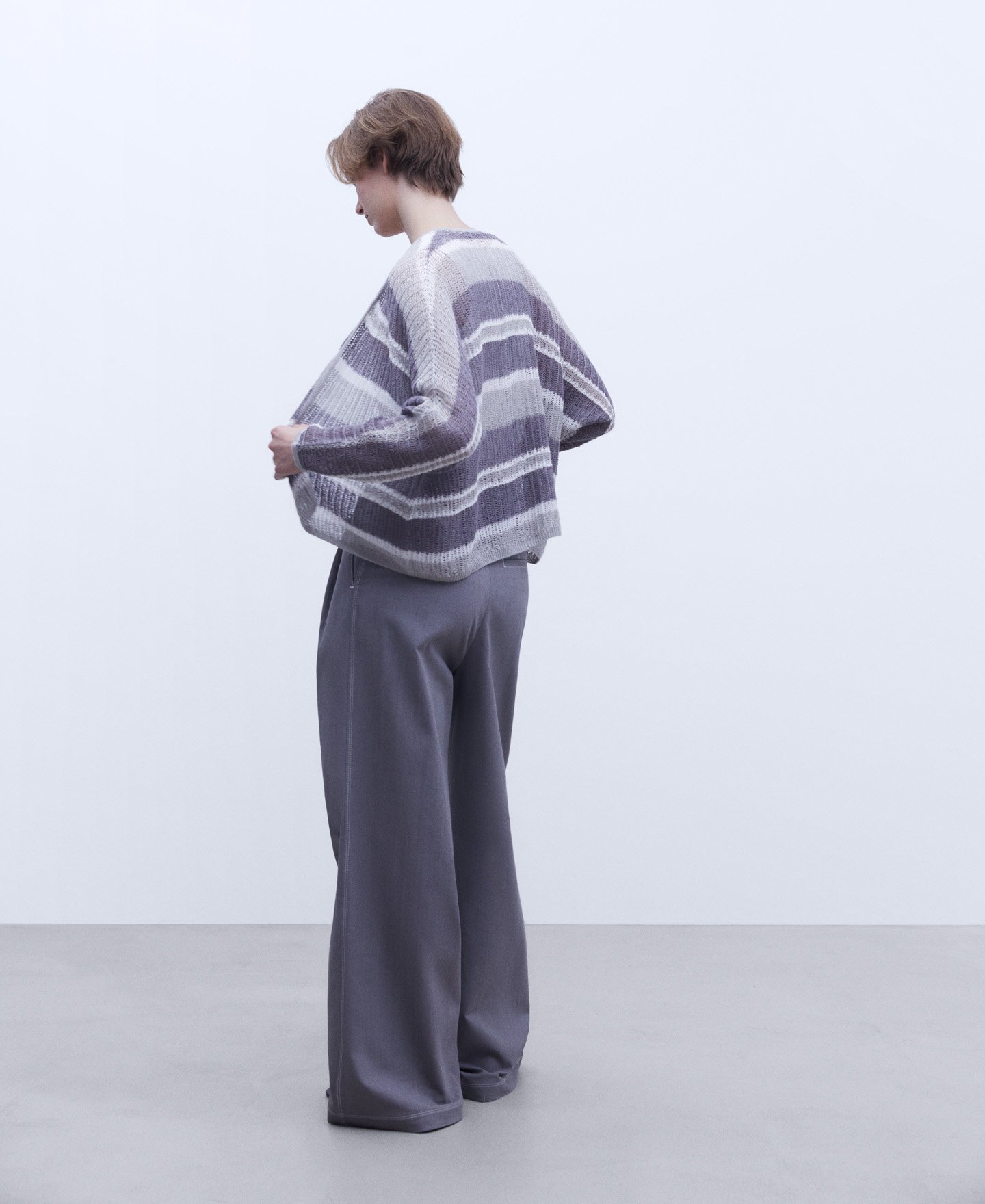 Lace knit linen cardigan image number 2