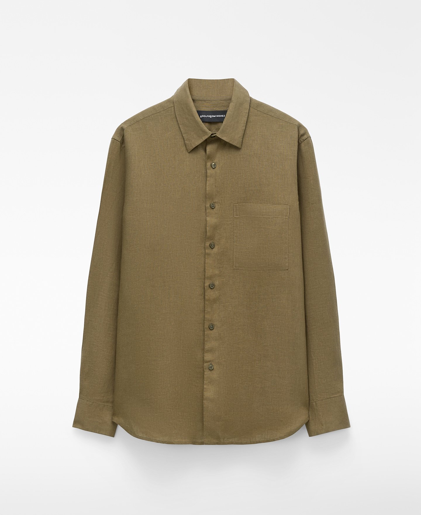 Linen regular fit spread collar shirt image number 4