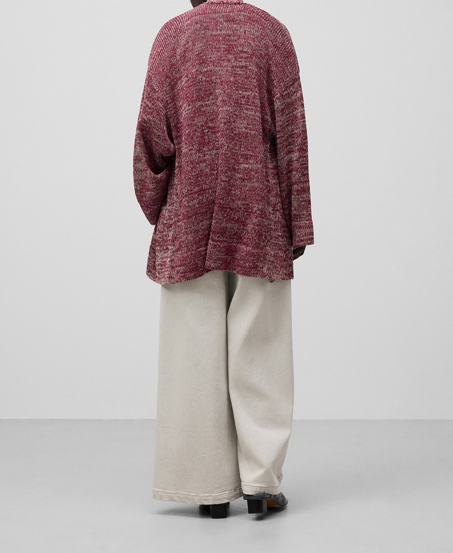 Chaqueta kimono larga punto mujer image number 2