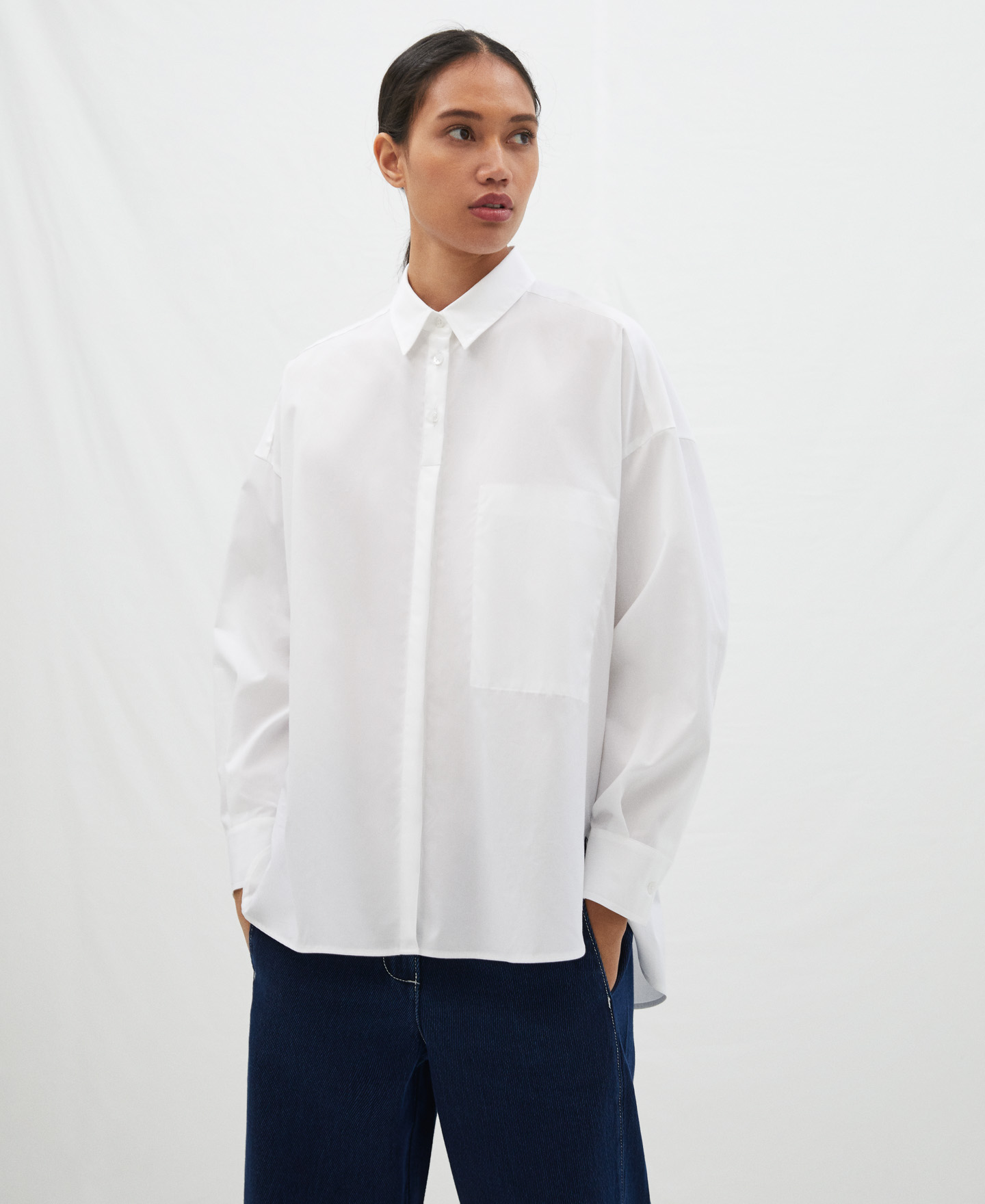 Camisa oversize en algodón image number 0