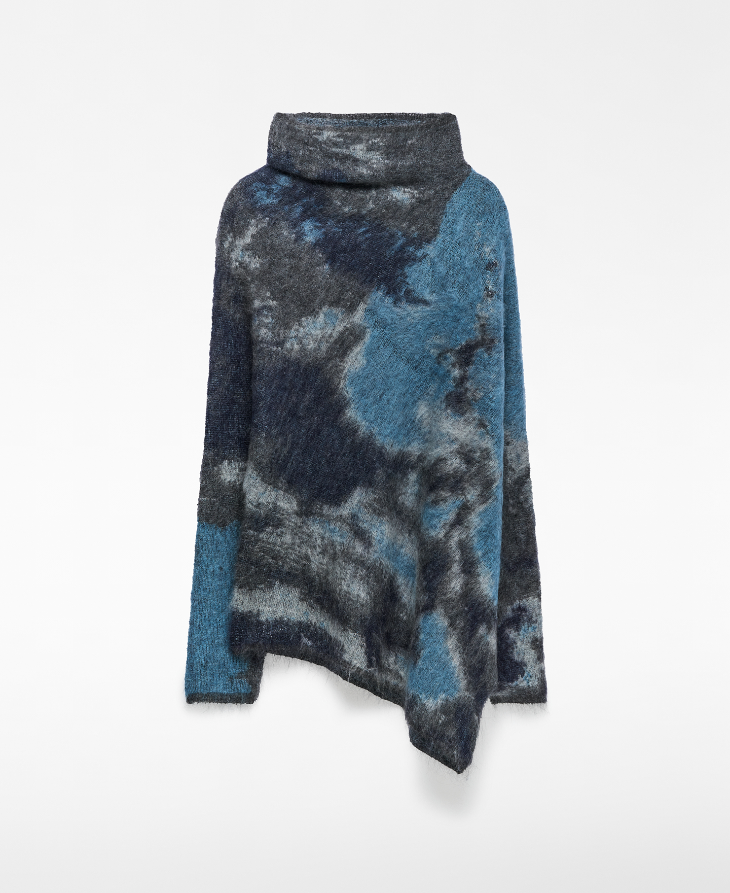 Jacquard knit asymmetrical sweater woman image number 4