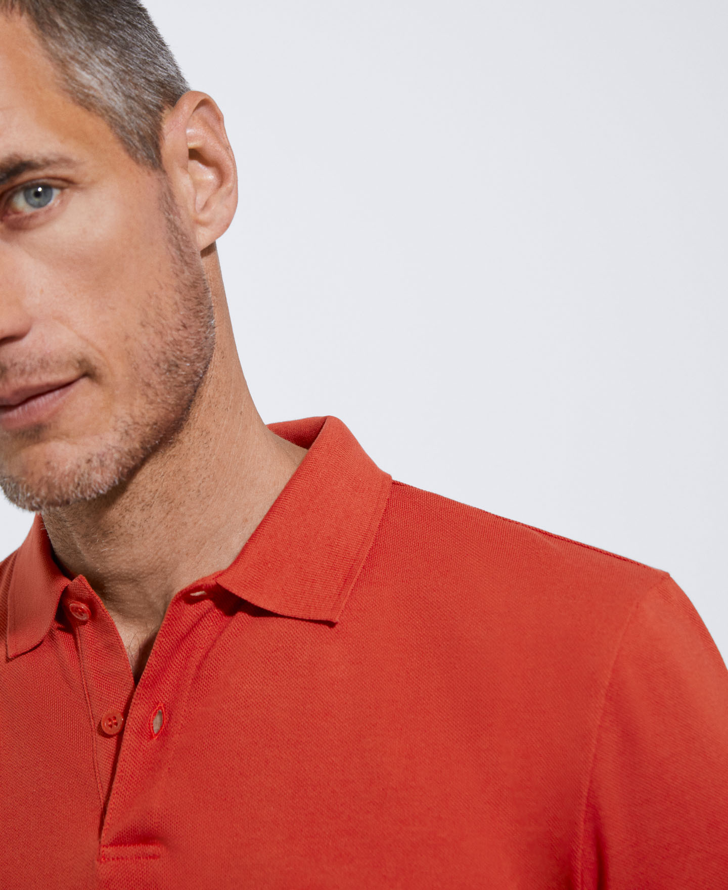 Cotton pique two button polo shirt image number 3