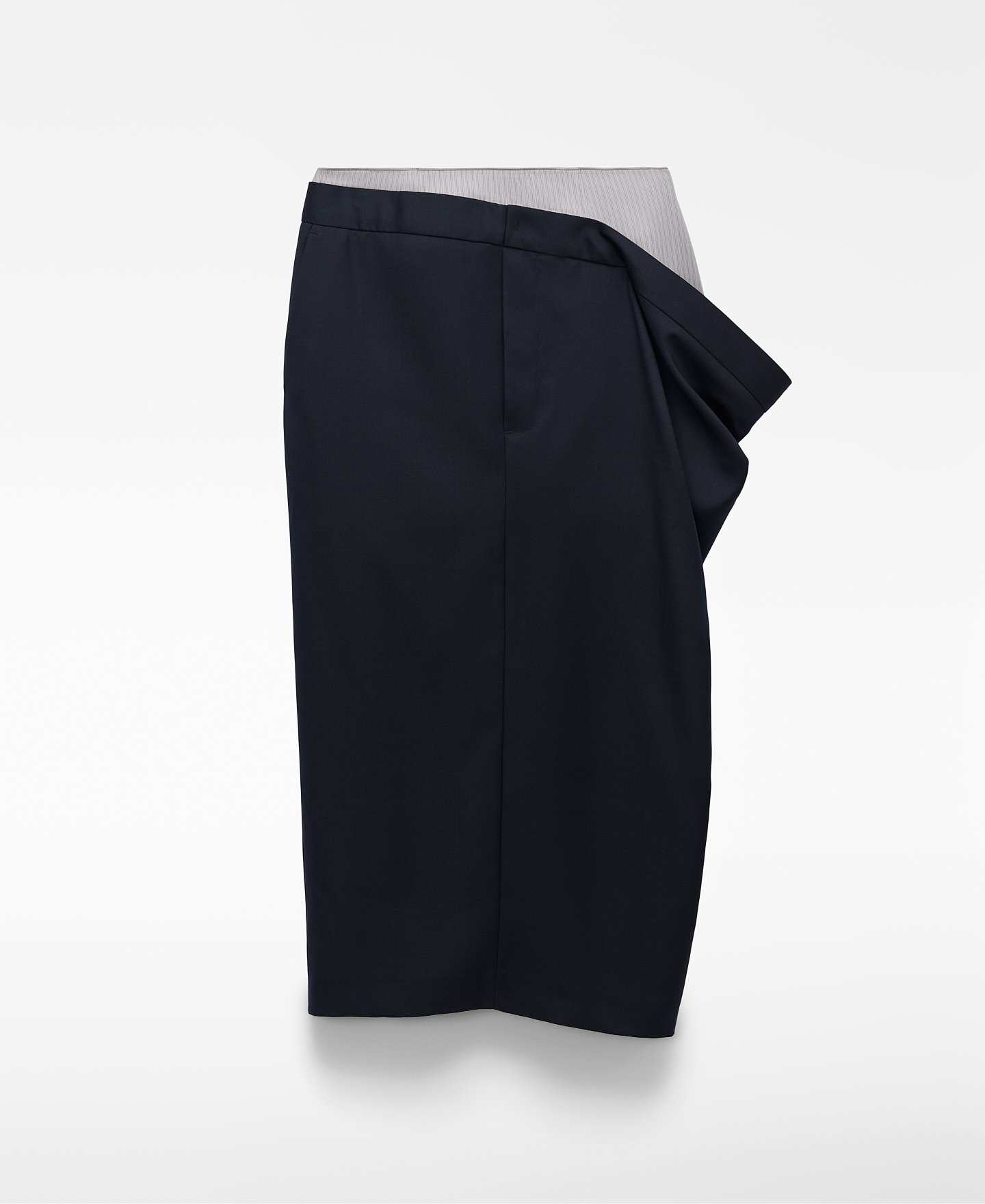 Double-waistband tailored skirt woman image number 4