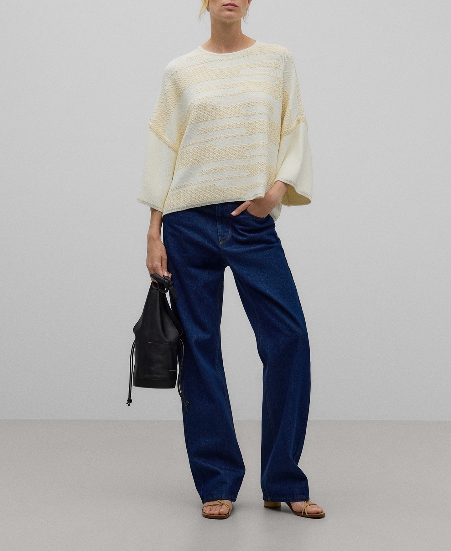 Jersey jacquard crudo mujer image number 1