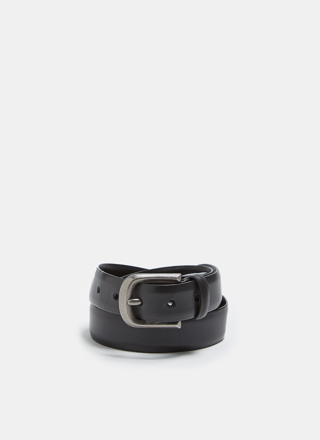 Classic leather belt with metal buckle image number 0