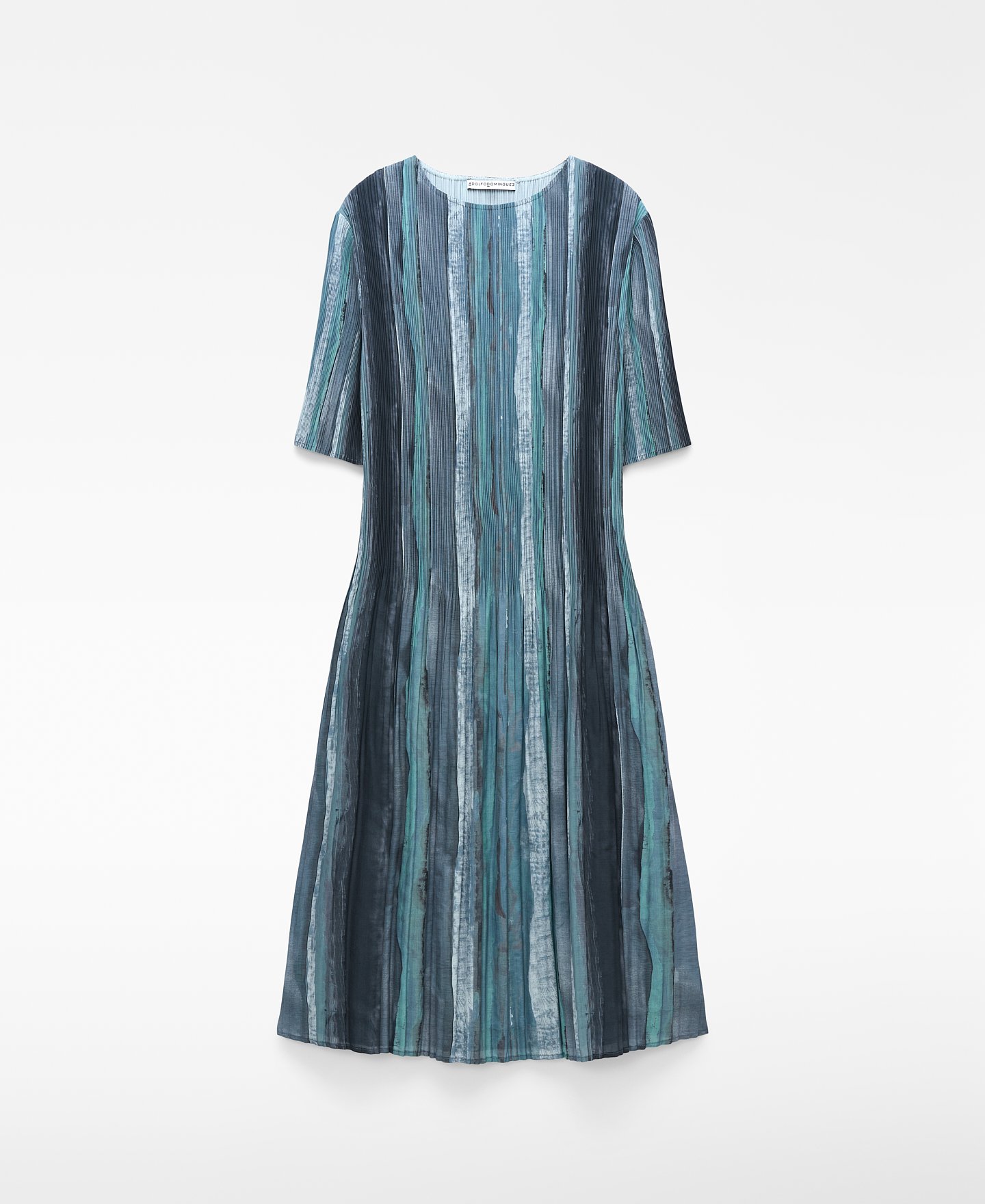 Printed crinkle A-line dress image number 4