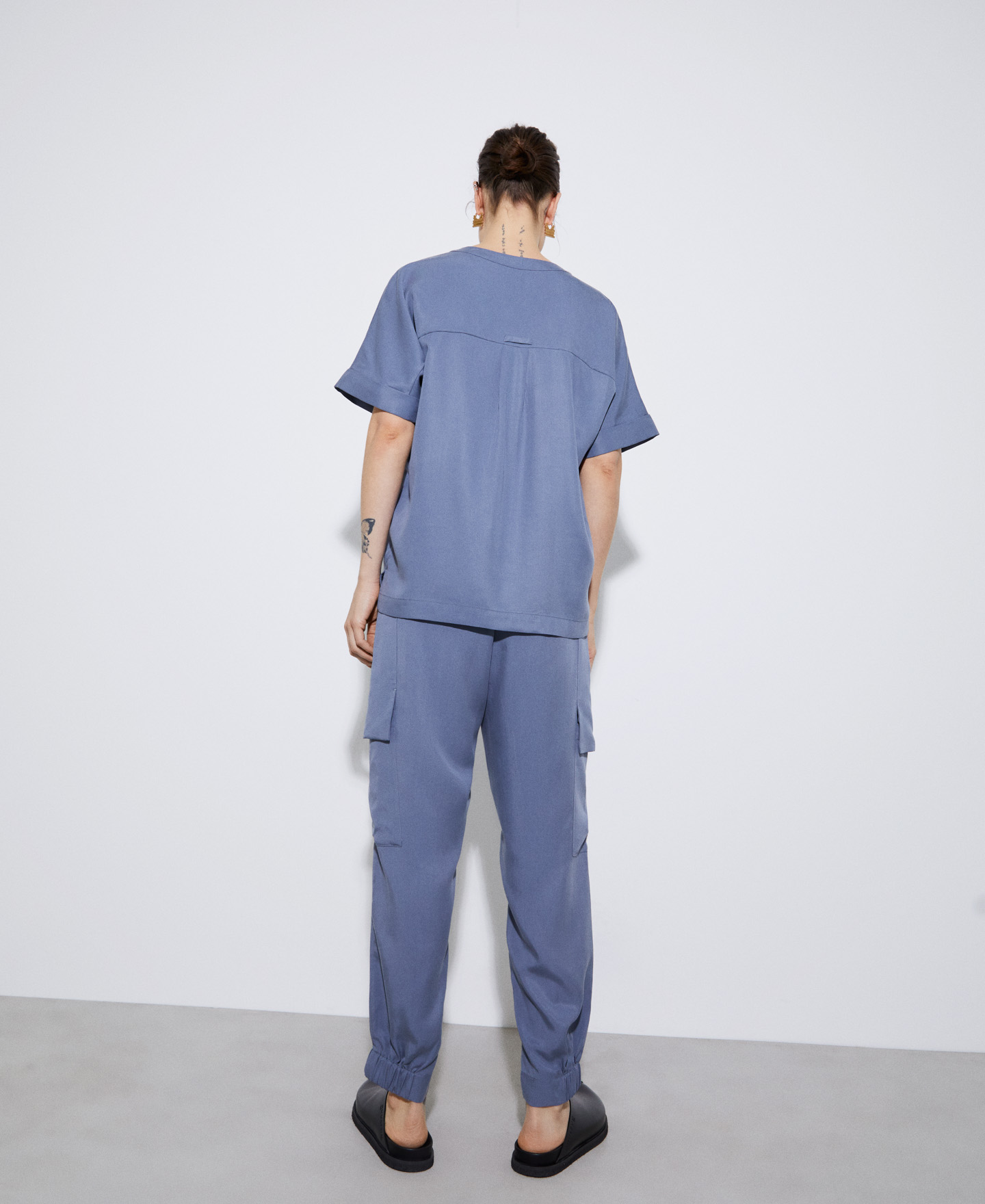 Short sleeve japanese blouse in lyocell image number 2