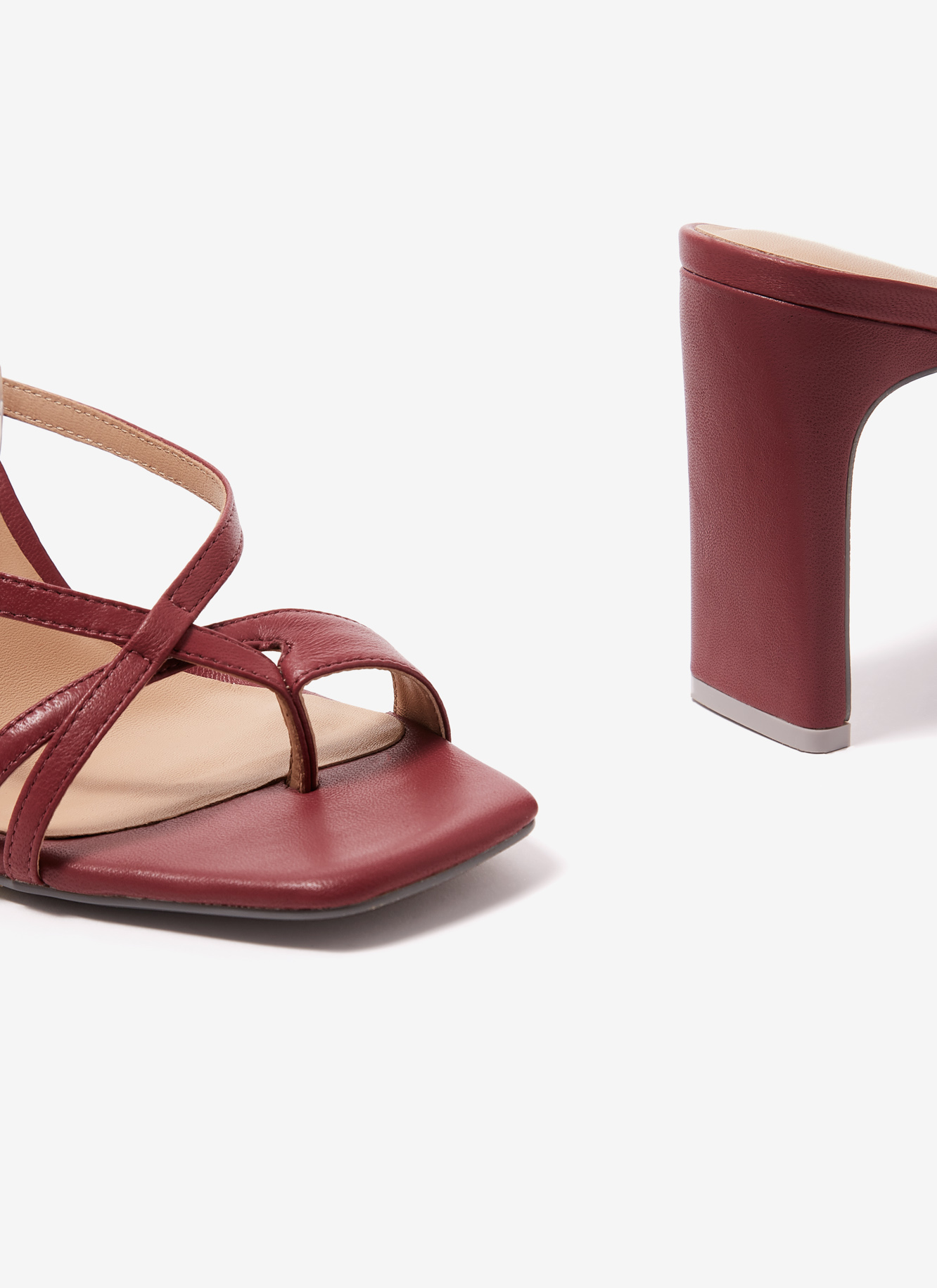 Leather sandals with clear strap image number 1
