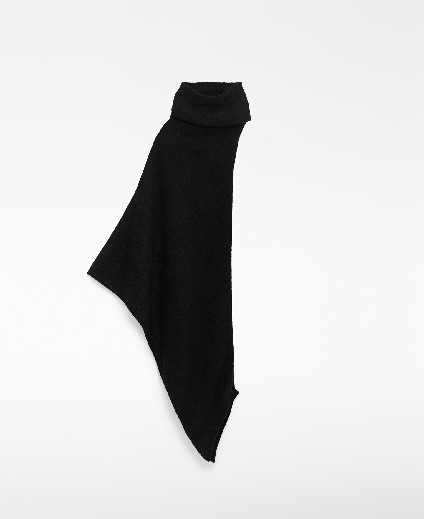 Funnel neck asymmetrical cape woman image number 0
