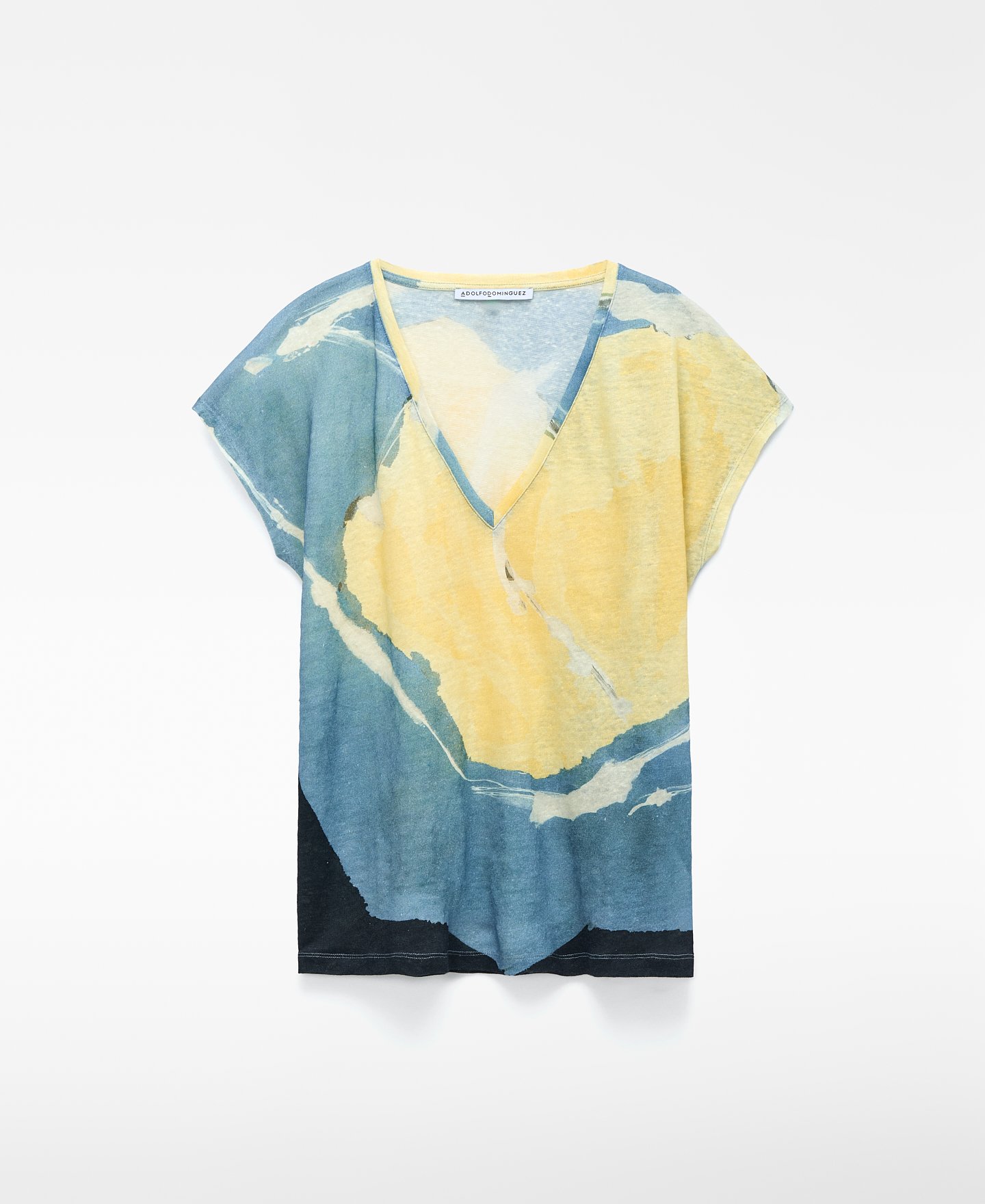 European linen printed T-shirt image number 0