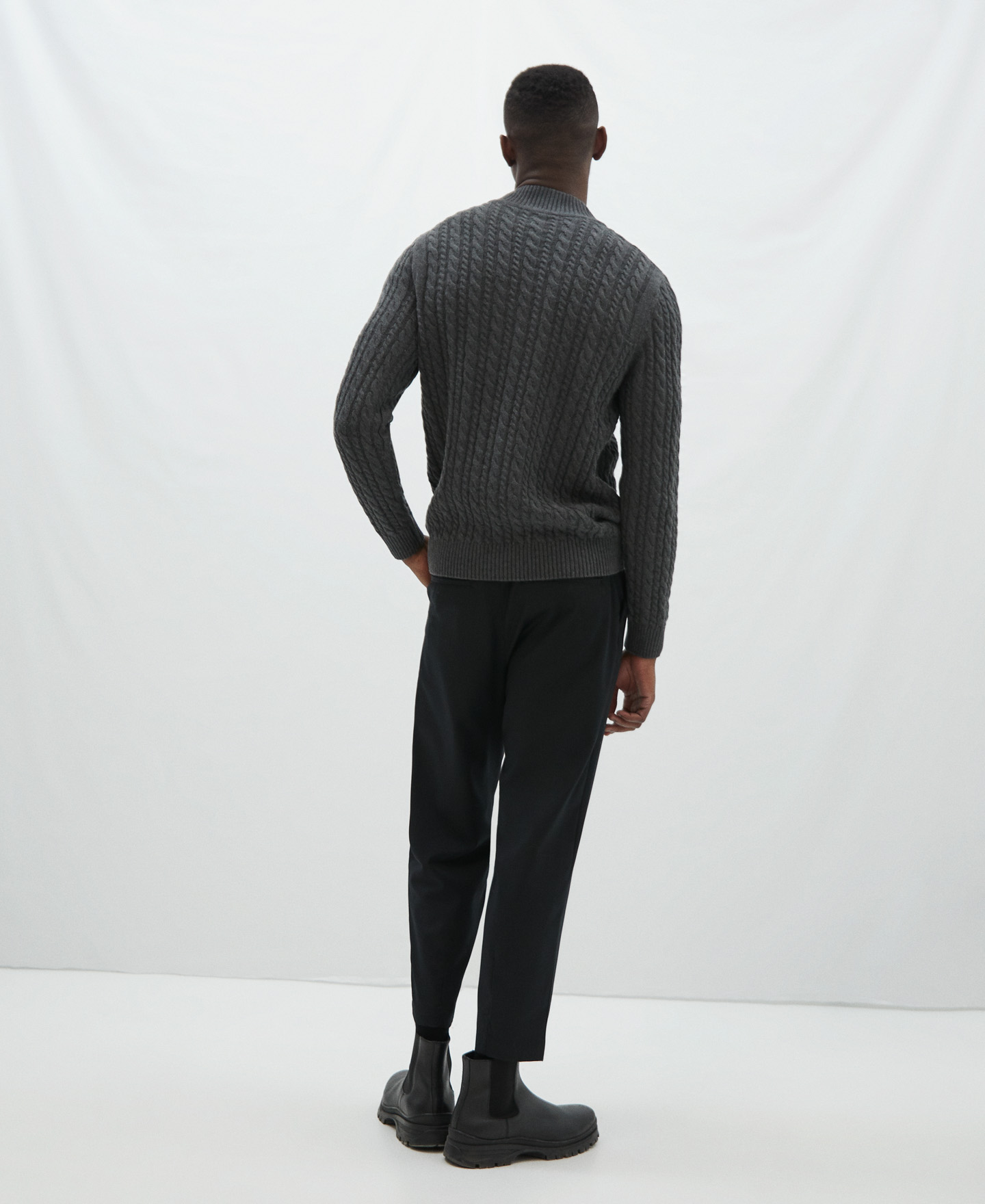 Cotton and wool eights sweater image number 2