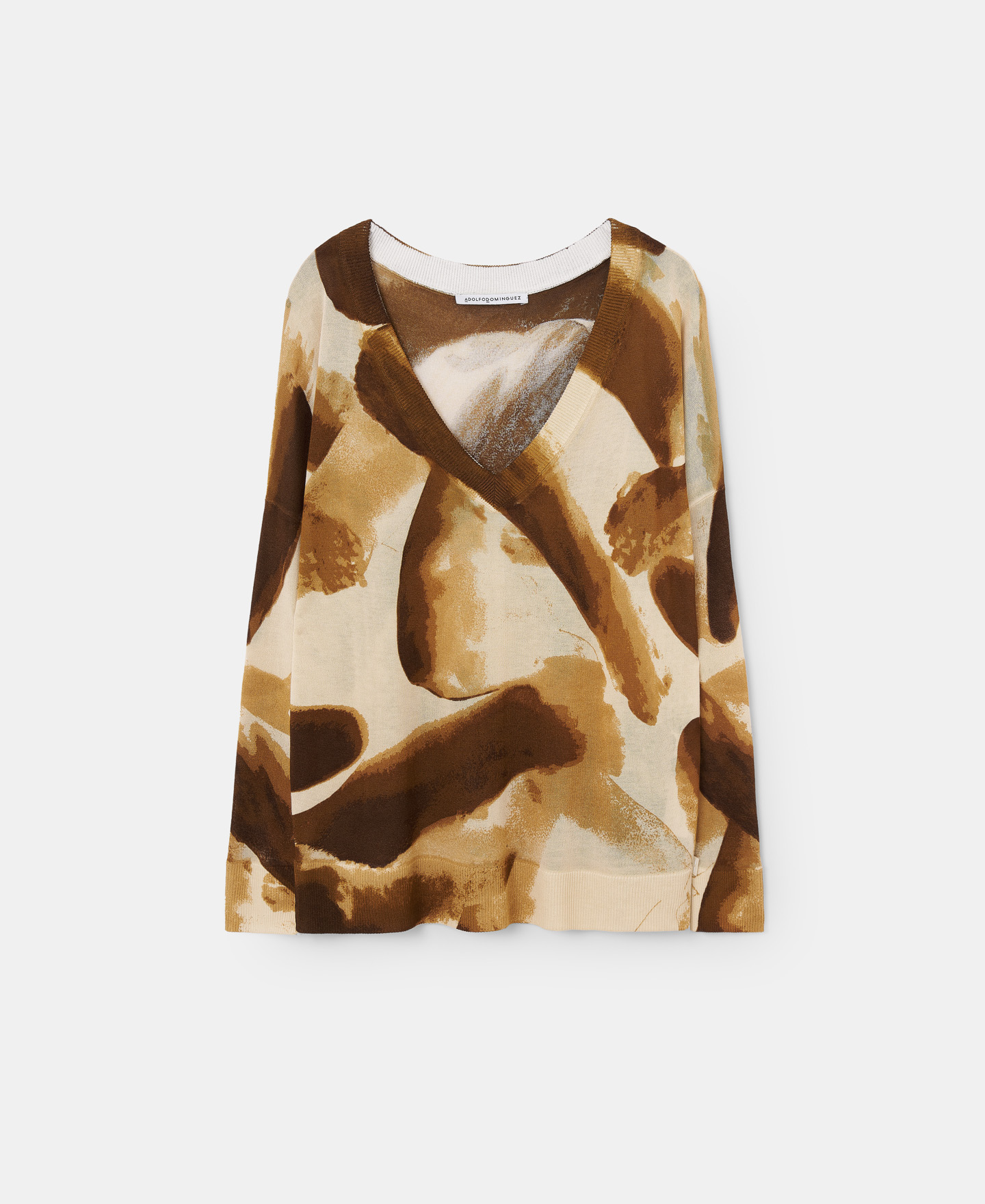 V-neck viscose printed sweater image number 4