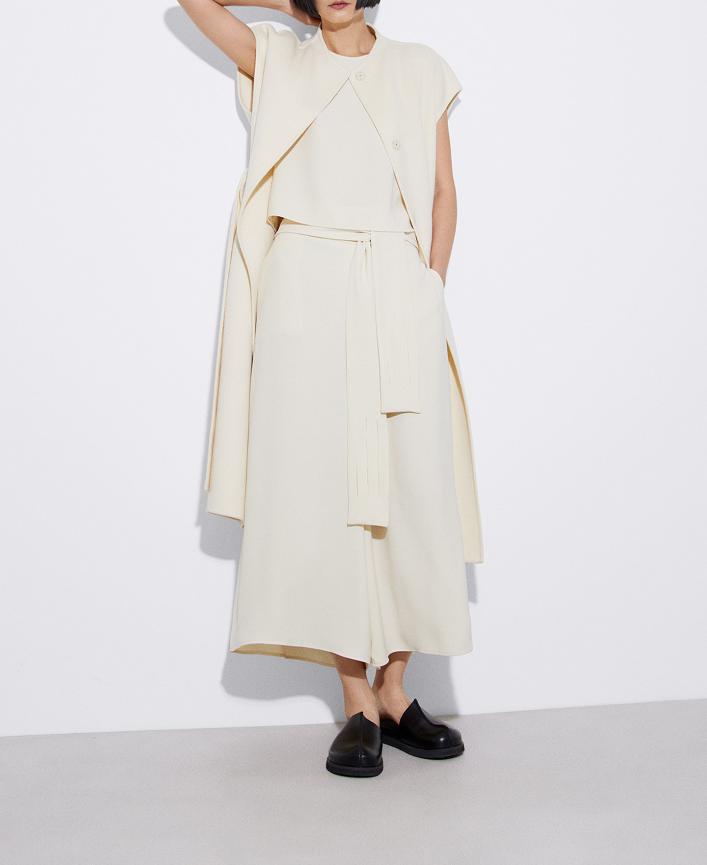 Recycled polyester palazzo trousers image number 1