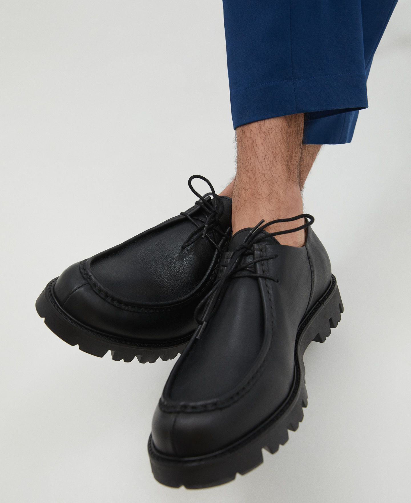 Leather moccasin with track sole image number 3