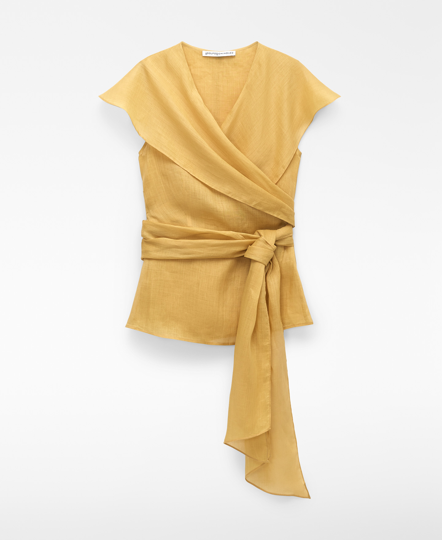 Ramie shawl collar wrap top image number 4