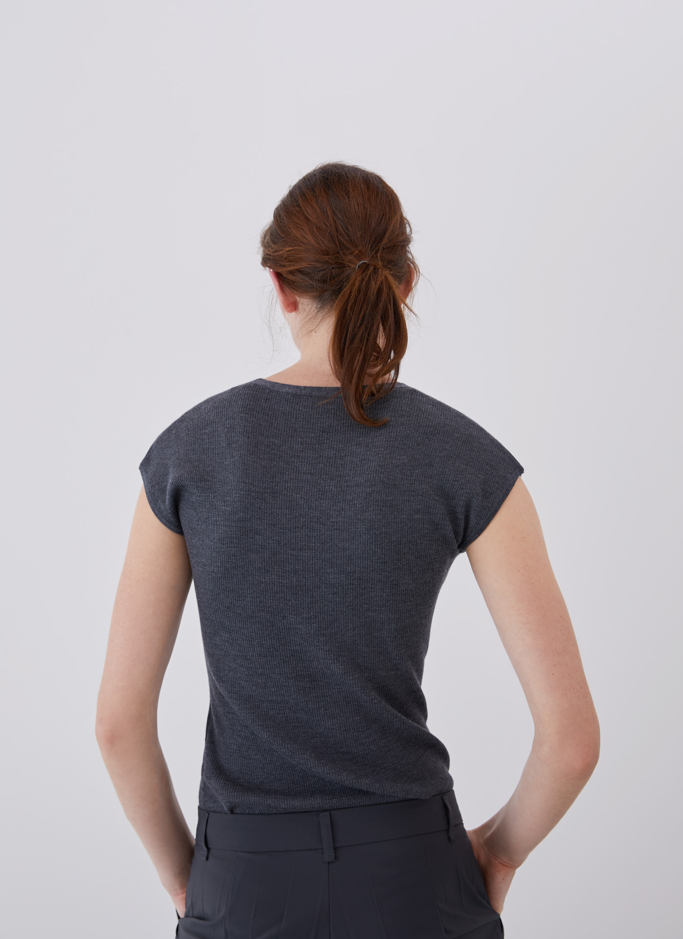 Textured merino wool top image number 1