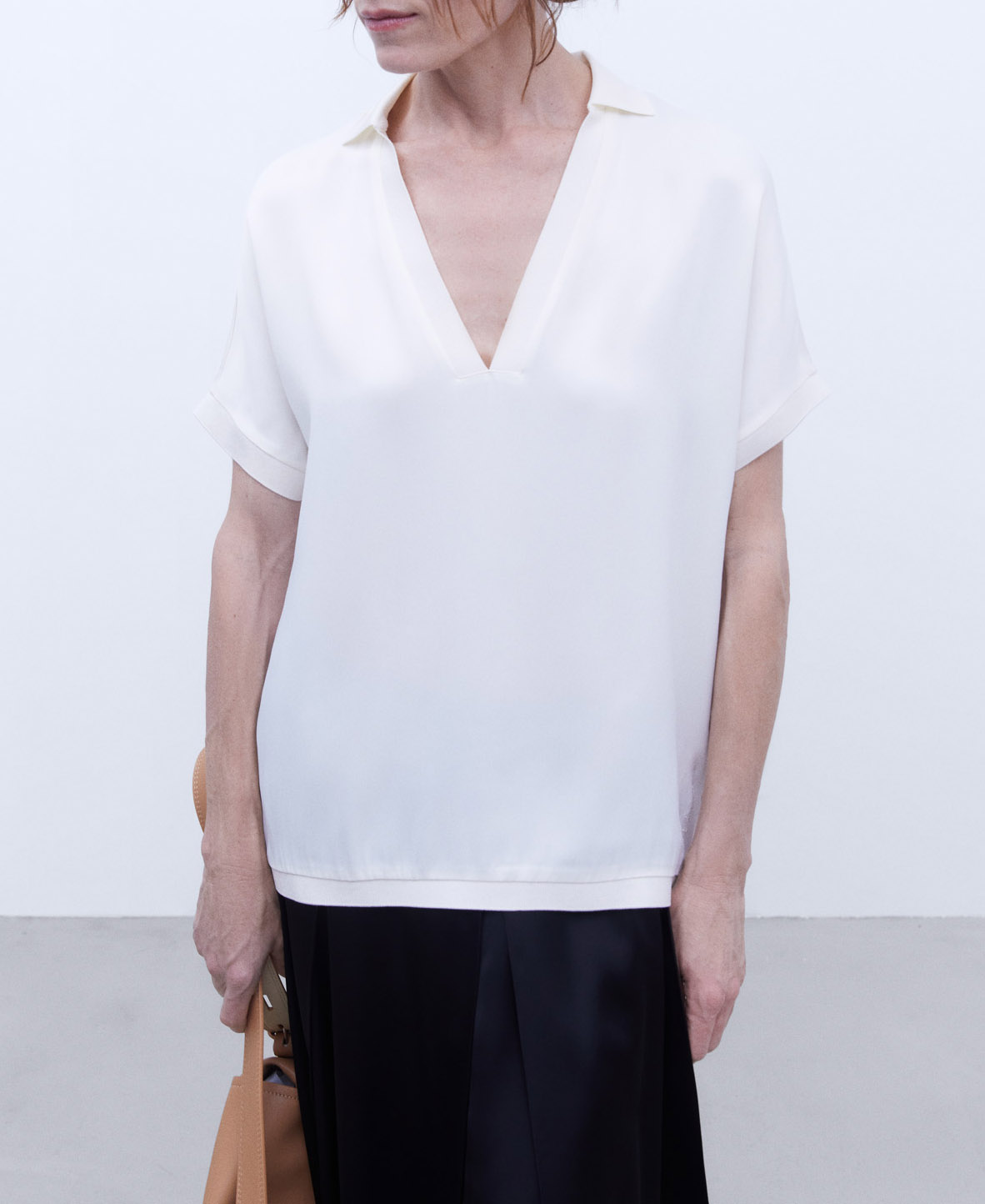 Japanese sleeve fluid T-shirt image number 0