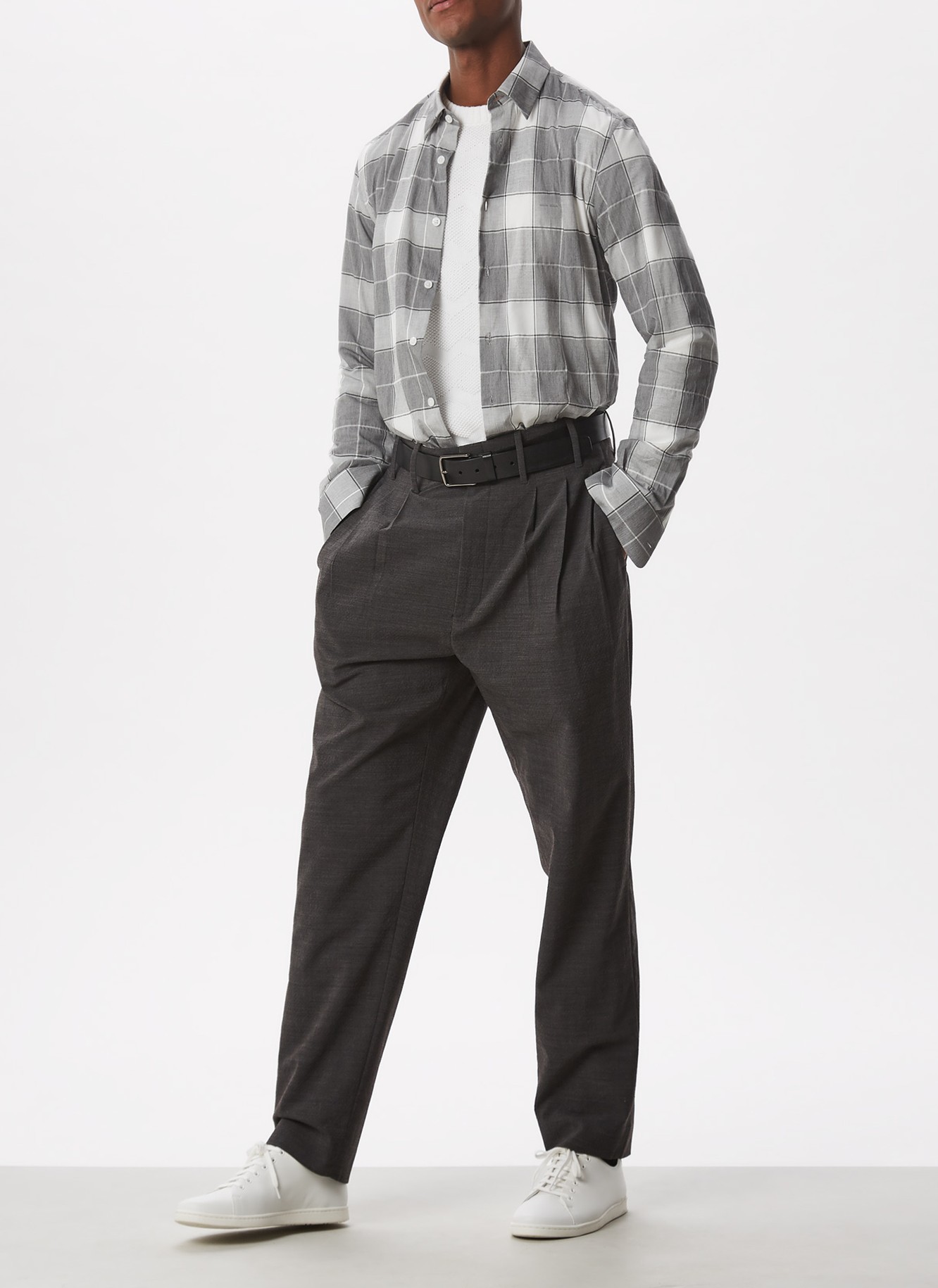 Checked shirt with logo image number 5