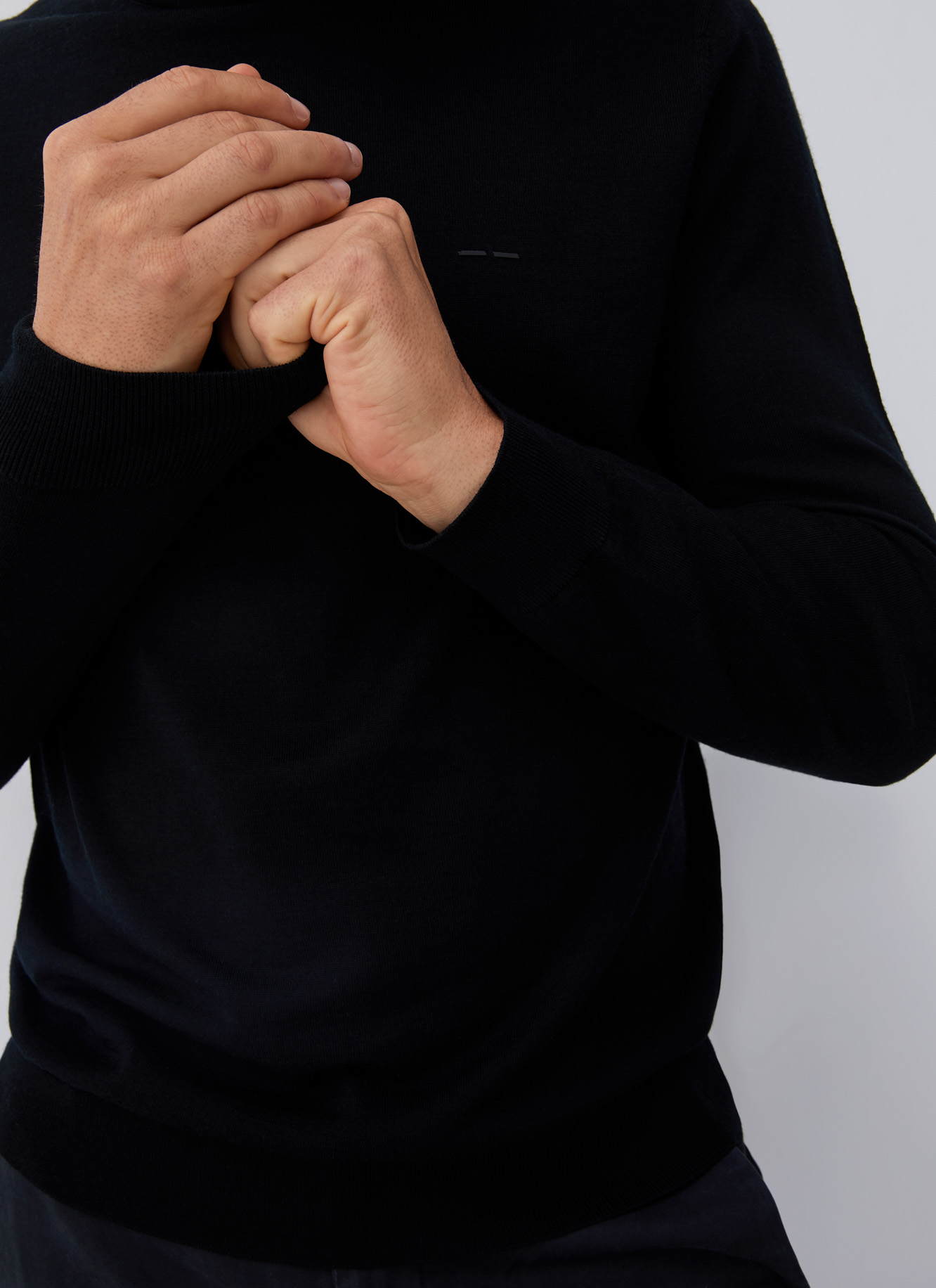 Merino wool sweater with high collar image number 2