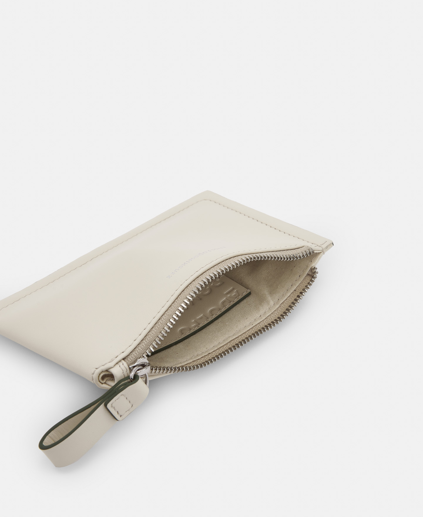 Leather wallet with zip closure image number 2