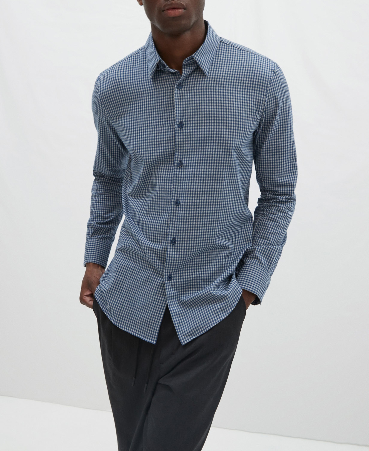 Camisa estampado cuadros en algodón image number 0