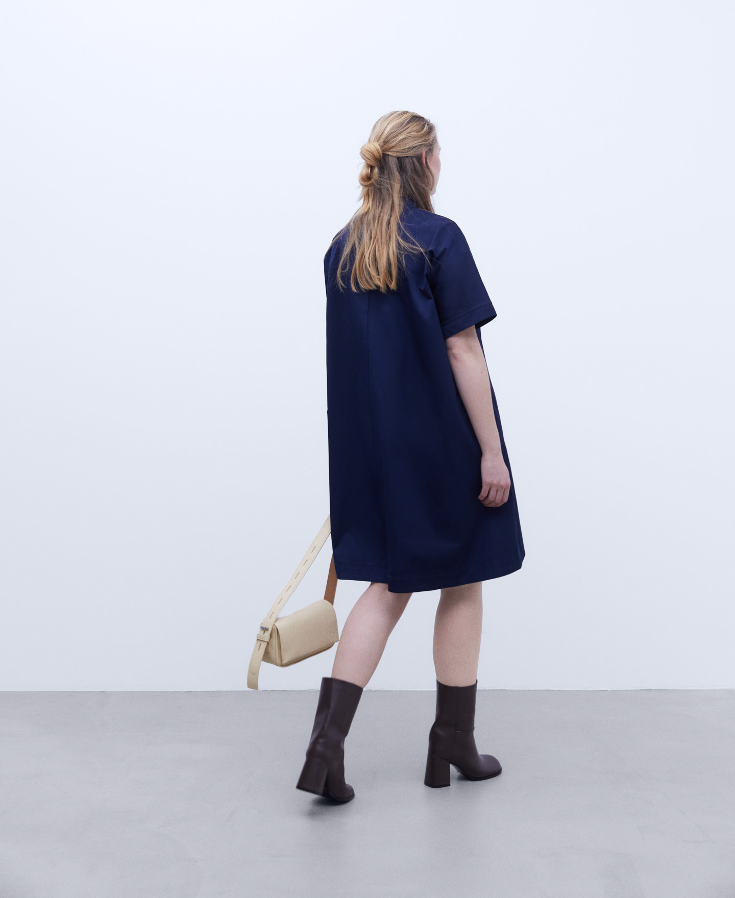 A-line crew neck dress image number 2