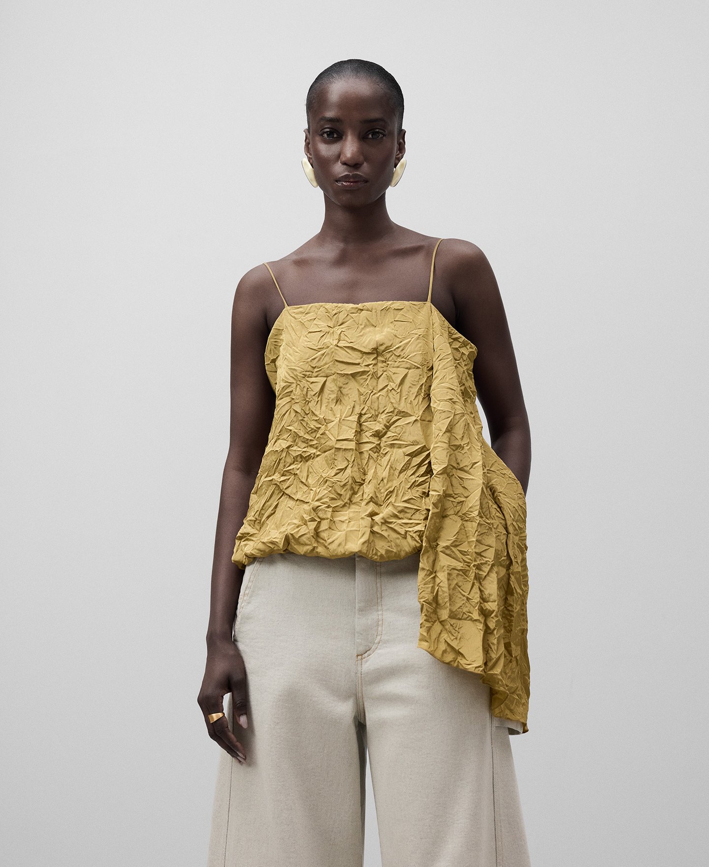 Asymmetrical piece strap top woman image number 0