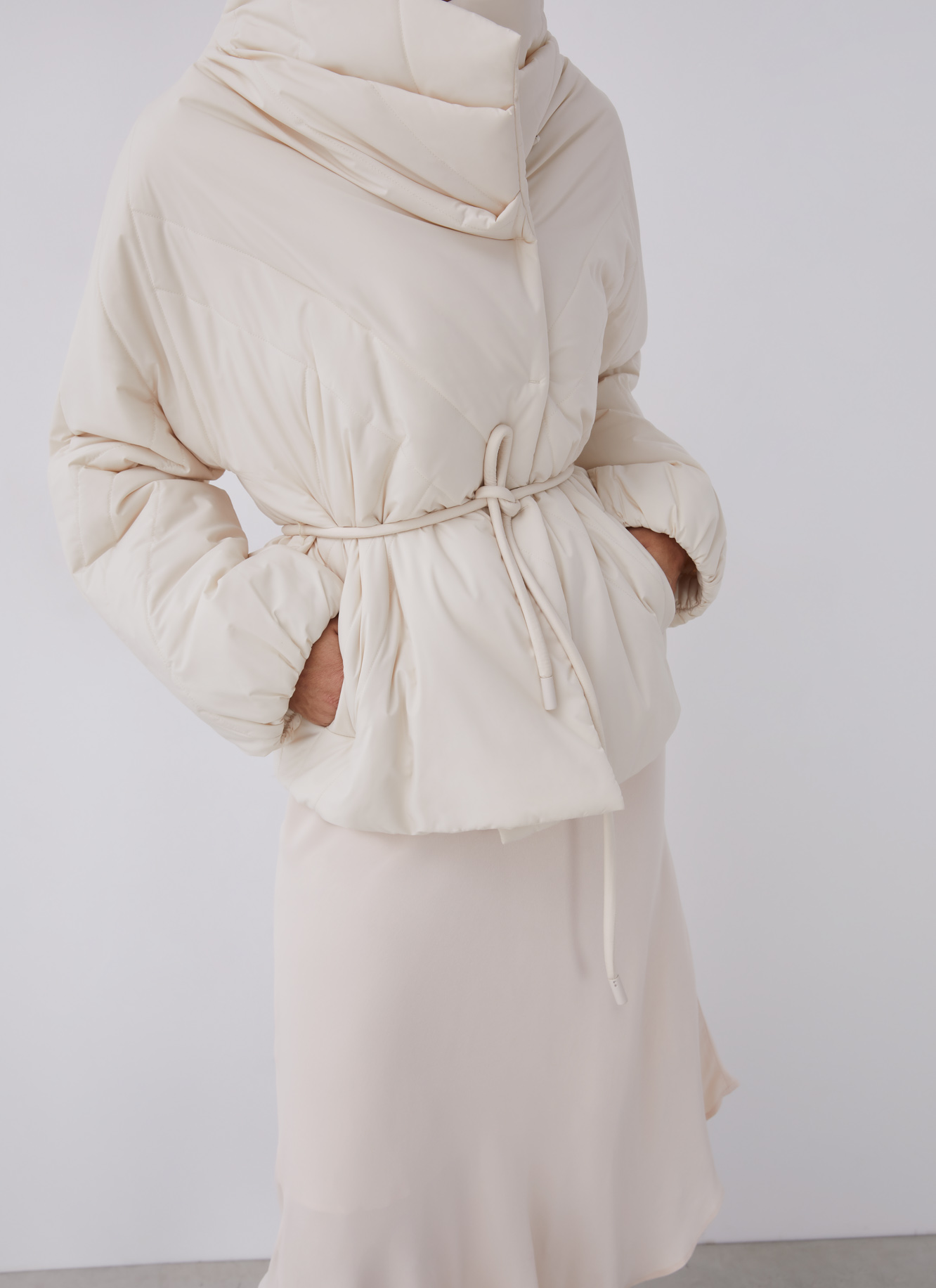 Padded jacket with side closure image number 3