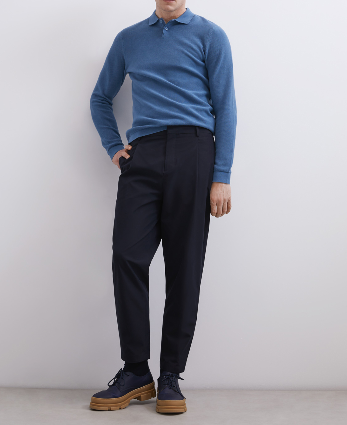 Green cotton polo shirt image number 3