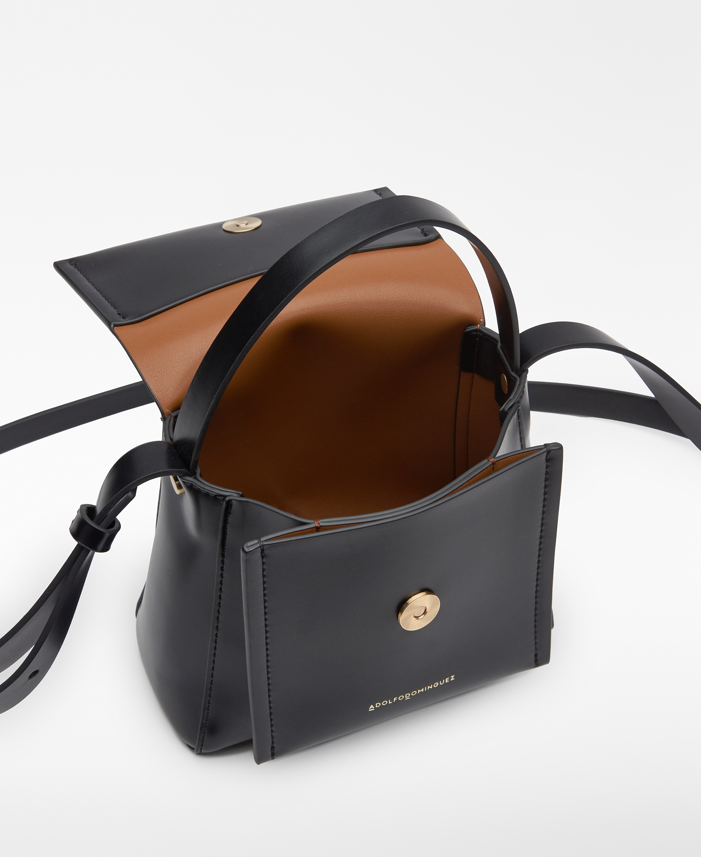 Mini bolsa a tiracolo com aba em Pele Não Pele para mulher image number 2